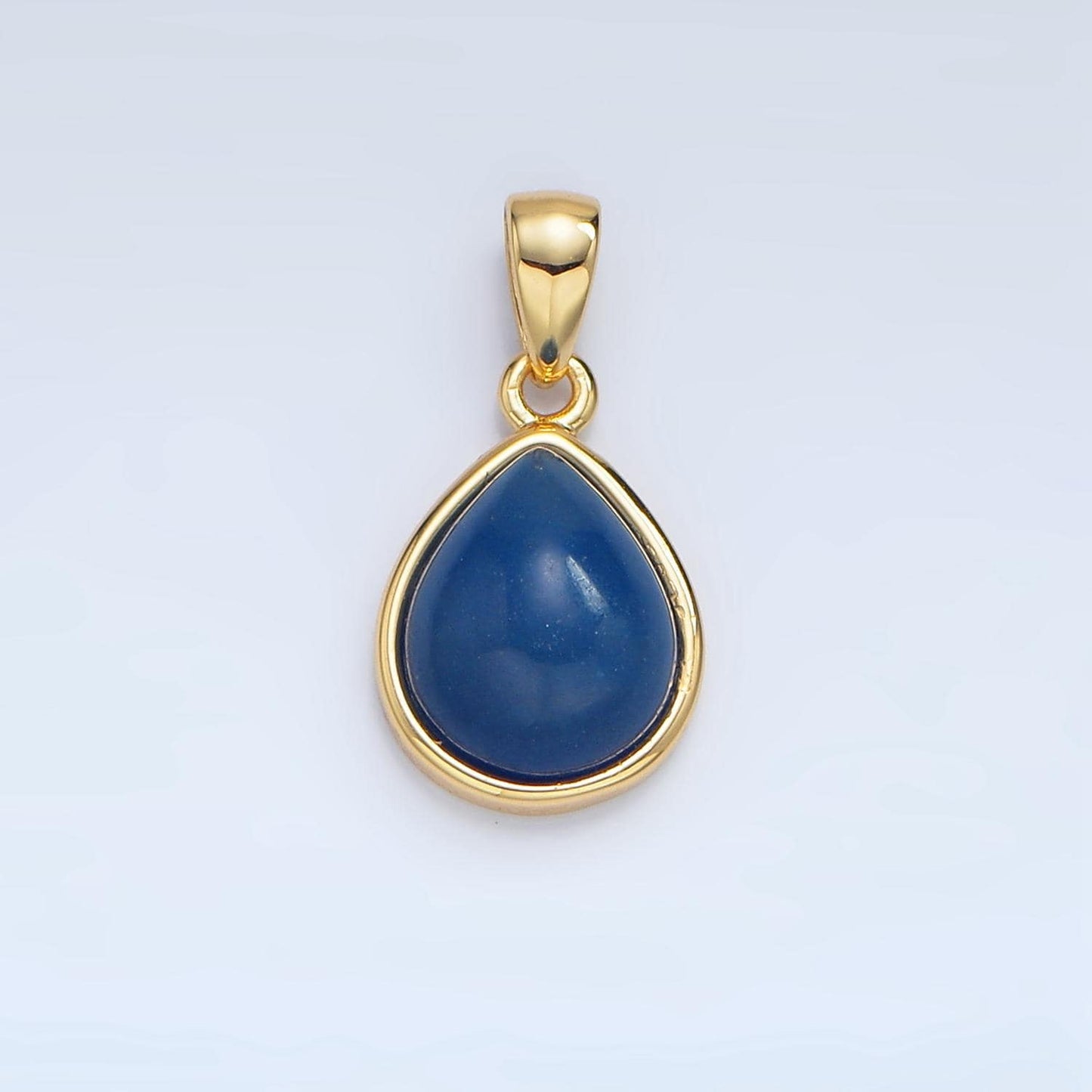 Natural Teardrop Gemstone Bezel 24K Gold Filled Pendant | AA-959