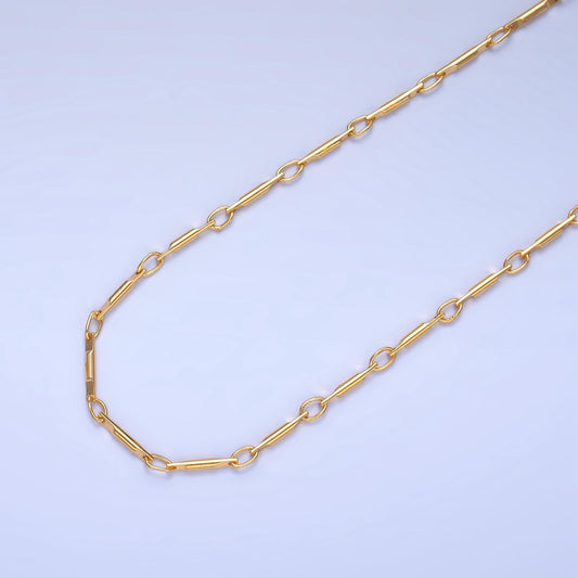 24K Gold Filled Bar Chain by Yard Wholesale Bar Cable Chain for Necklace Bracelet Charm DIY Jewelry Making Supply Roll-1527