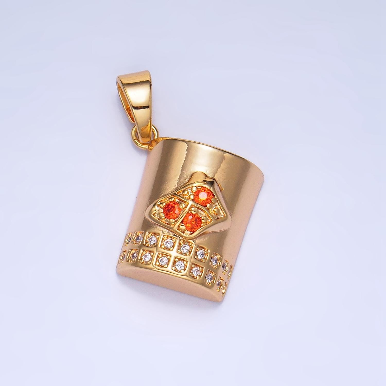 Dainty 18K Gold Filled Whisky glass charms Cocktail drink charms with Cubic Rock CZ alcohol for Men Girl Party Charm Bar Supplies AA994
