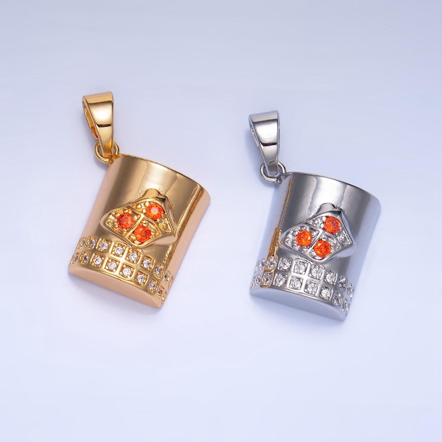 Dainty 18K Gold Filled Whisky glass charms Cocktail drink charms with Cubic Rock CZ alcohol for Men Girl Party Charm Bar Supplies AA994
