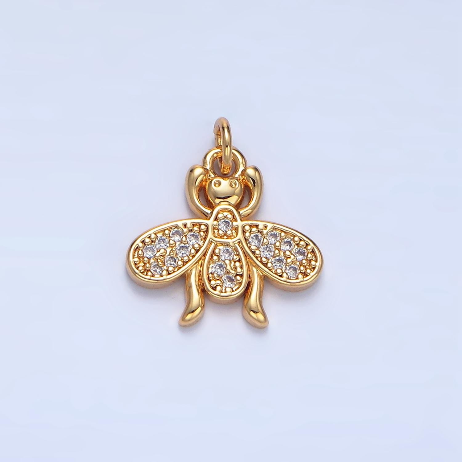 Micro Paved CZ Flying Insect Animal 24k Gold Filled Charm | X-870