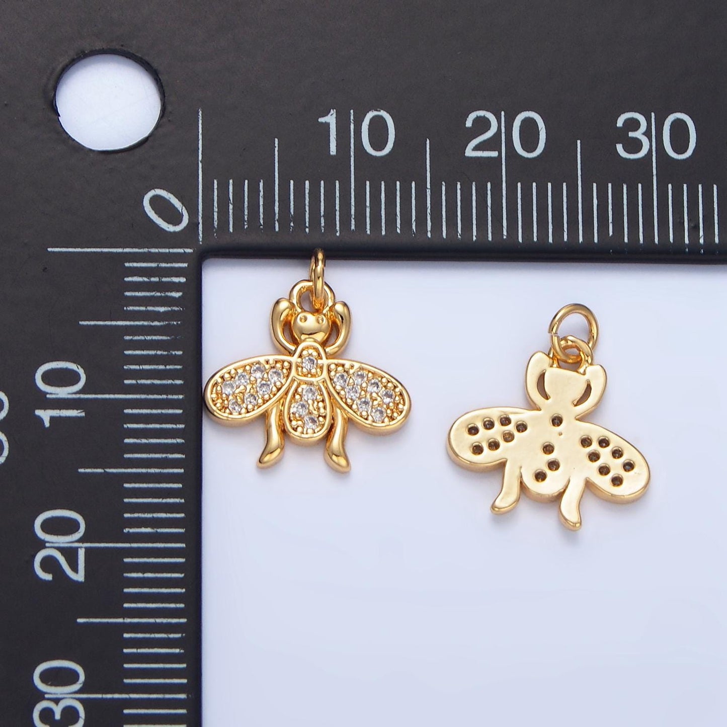 Micro Paved CZ Flying Insect Animal 24k Gold Filled Charm | X-870
