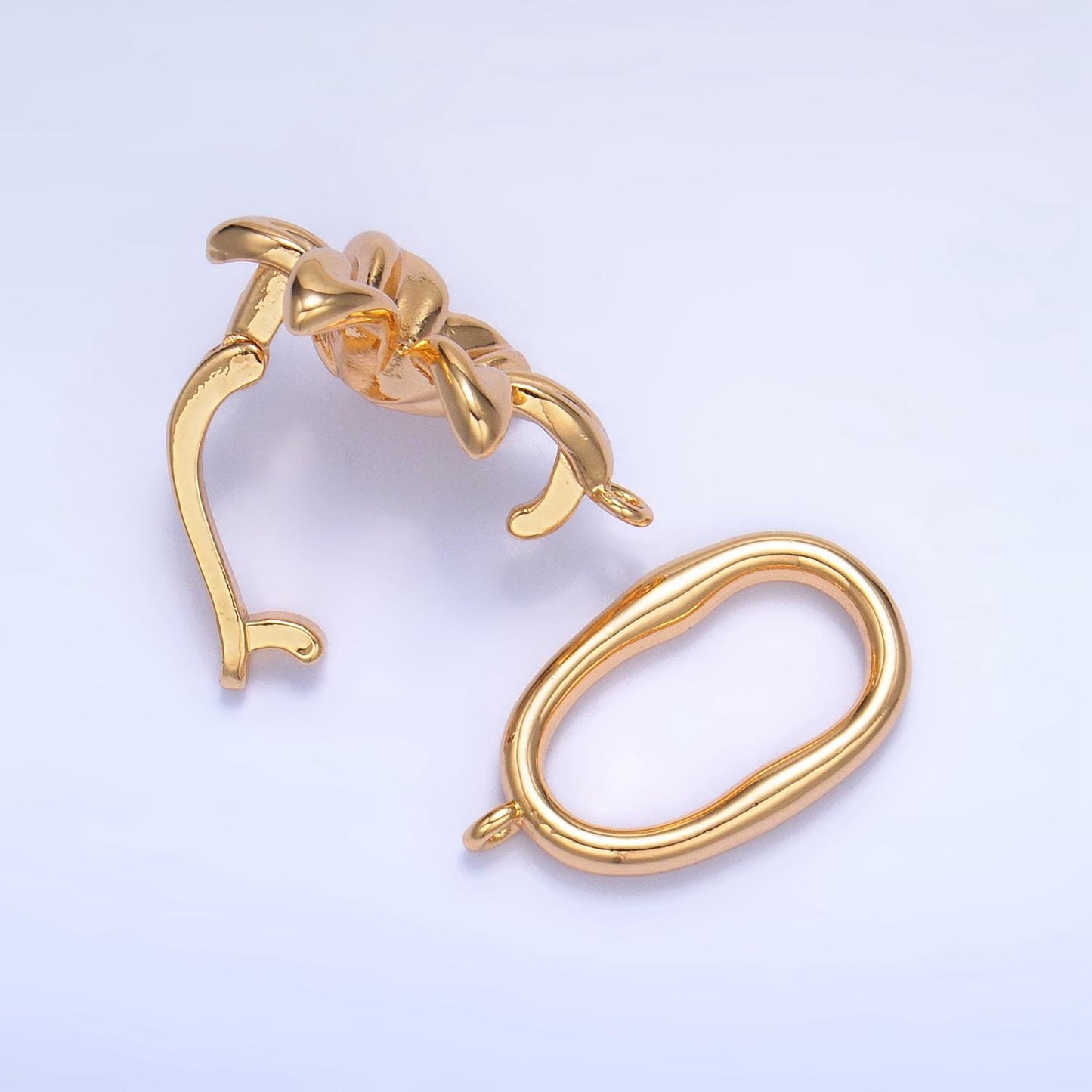 24K Gold Filled Flower Enhancer Charm Holder with Clasp for Necklace Charm Supply Jewelry Making Z967