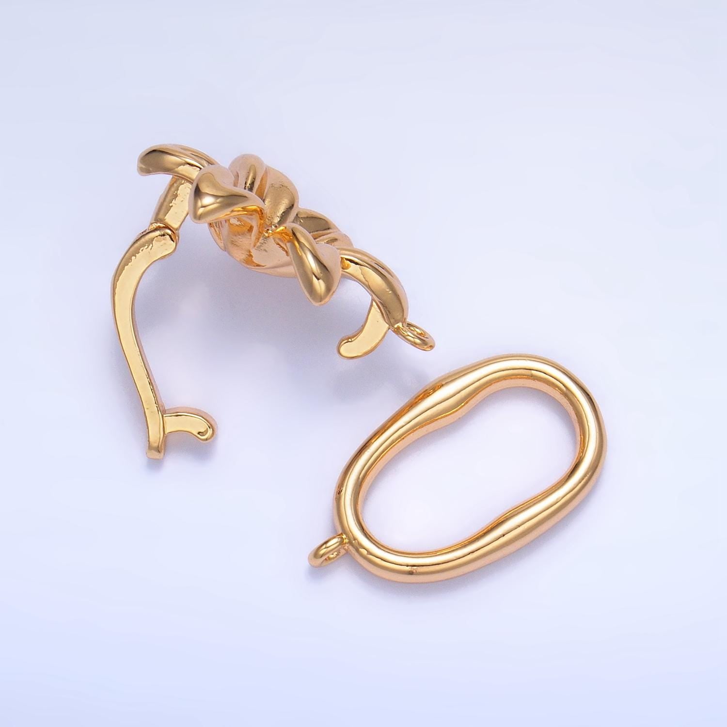 24K Gold Filled Flower Enhancer Charm Holder with Clasp for Necklace Charm Supply Jewelry Making Z967