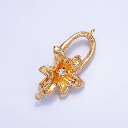 24K Gold Filled Flower Enhancer Charm Holder with Clasp for Necklace Charm Supply Jewelry Making Z967
