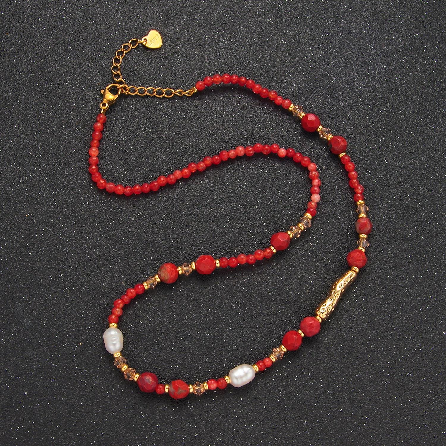 Red Carnelian 14k Gold Filled Beaded Necklace | WA-2649