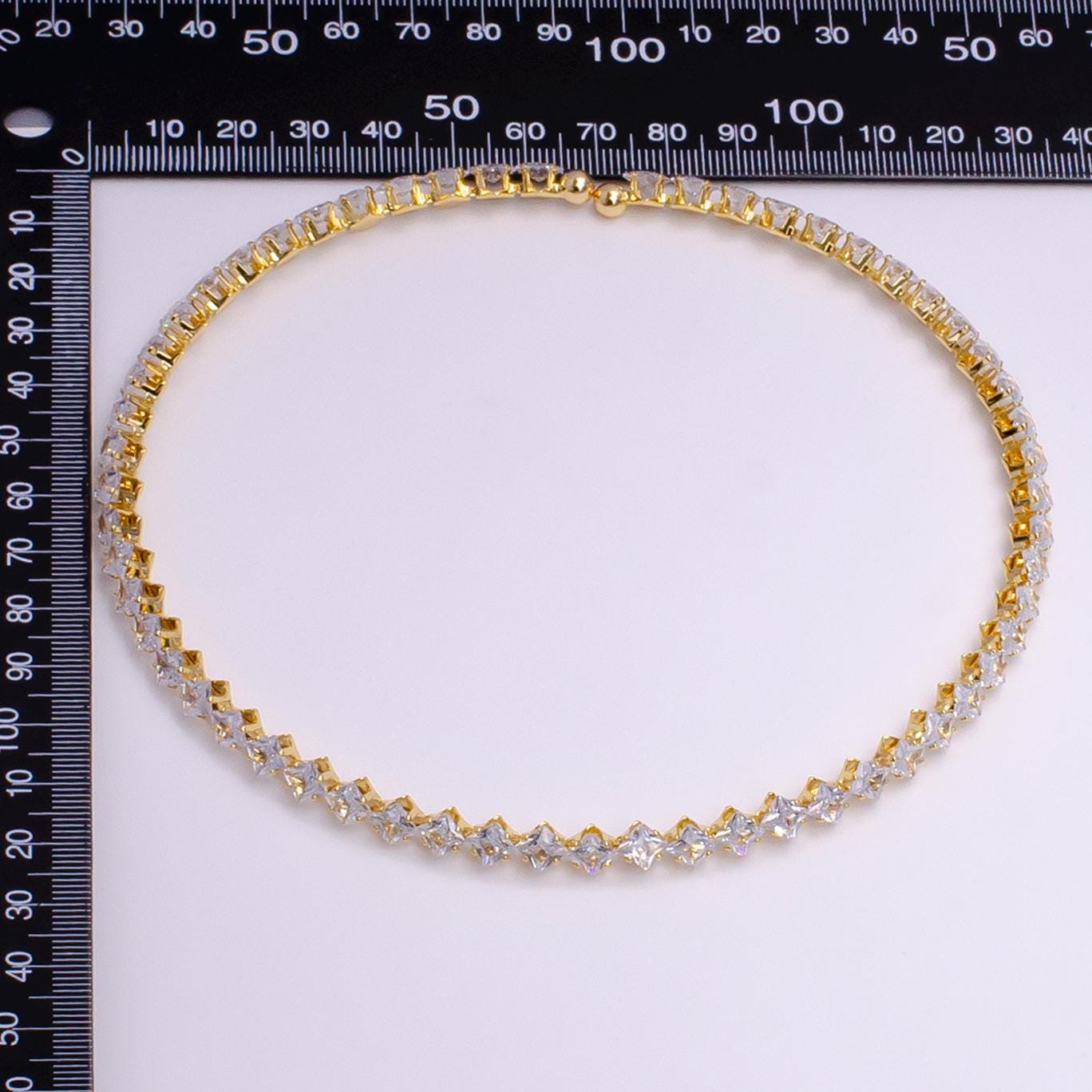 Dainty 14K Gold Filled Tennis Collar Necklace Classic 7.2mm Choker Necklace Clear Cubic Zirconia CZ Wholesale Necklace WA1912