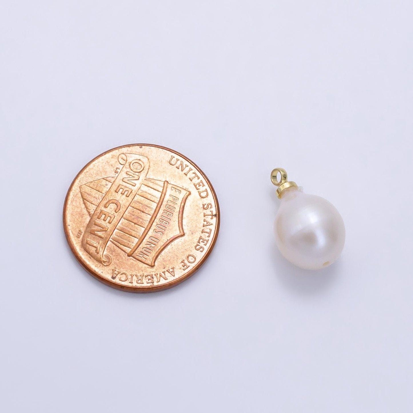 Round White Drop Pearl 16mm Charm | P-1890