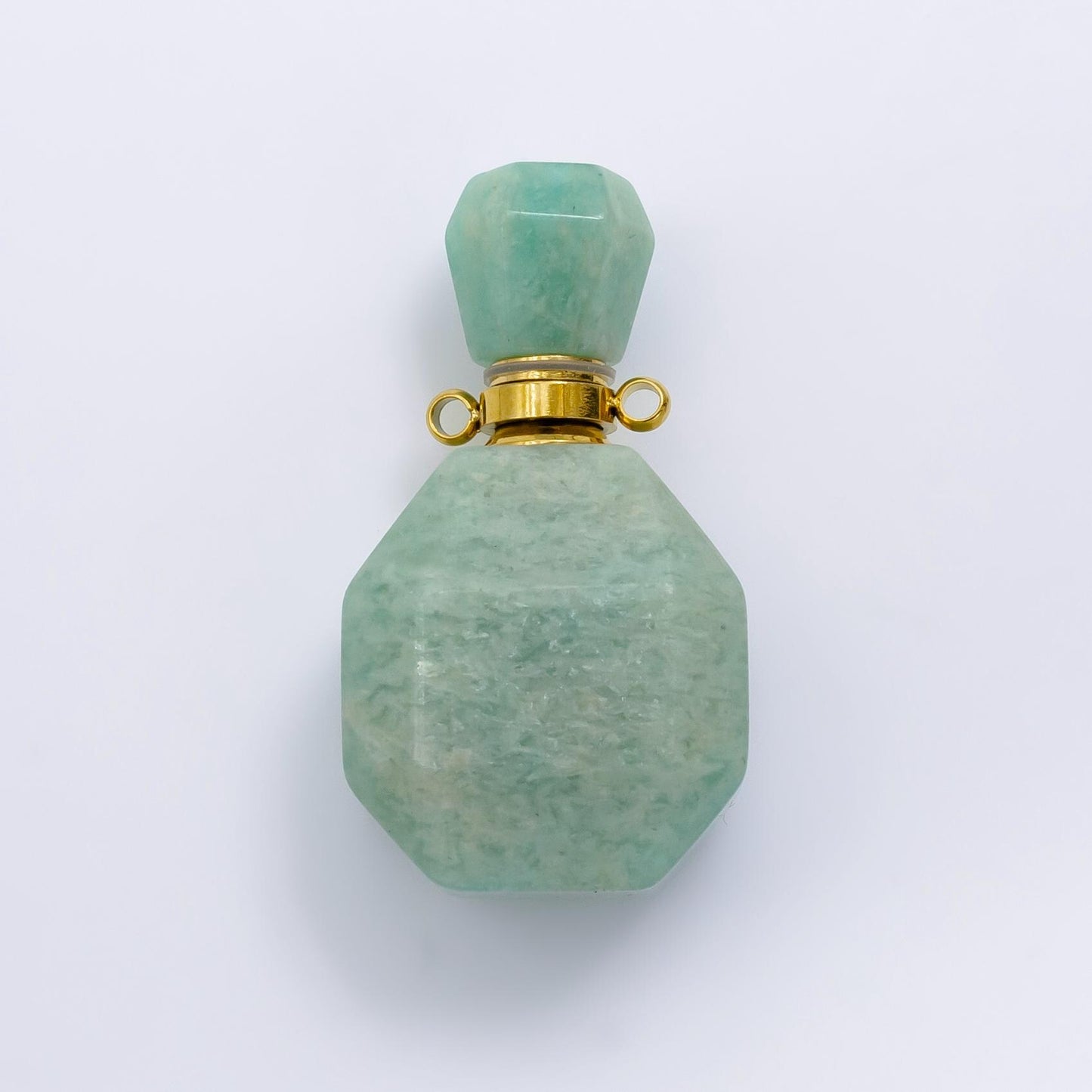 Dainty Square Amethyst Aventurine Bottle Pendant Necklace, Natural Gemstone Crystal Quartz Perfume Essential Oil Bottle Pendant Necklace