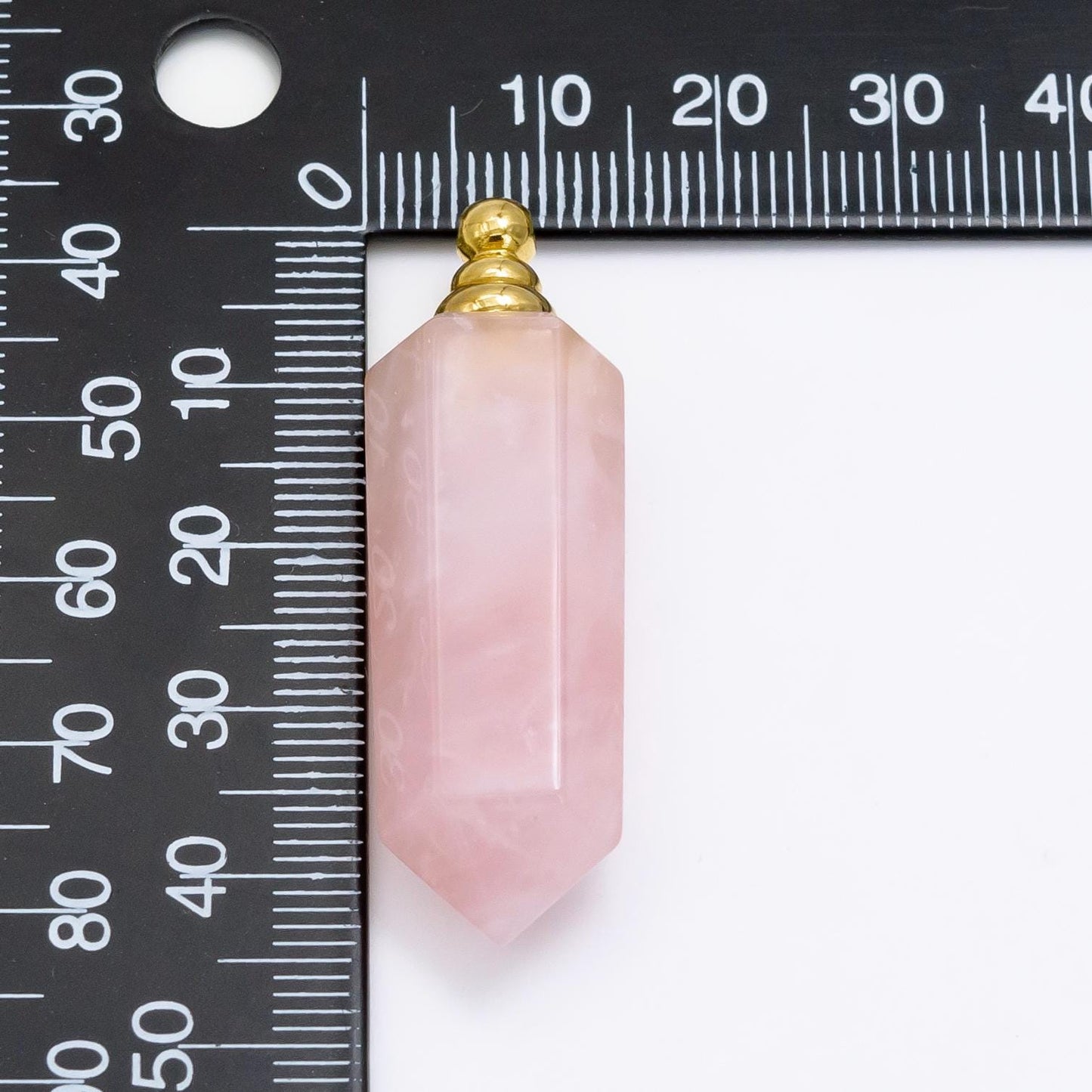 Crystal vial necklace Charm Aventurine Rose Quartz Purple Amethyst Energy Amulet gemstone necklace, perfume necklace Pendant