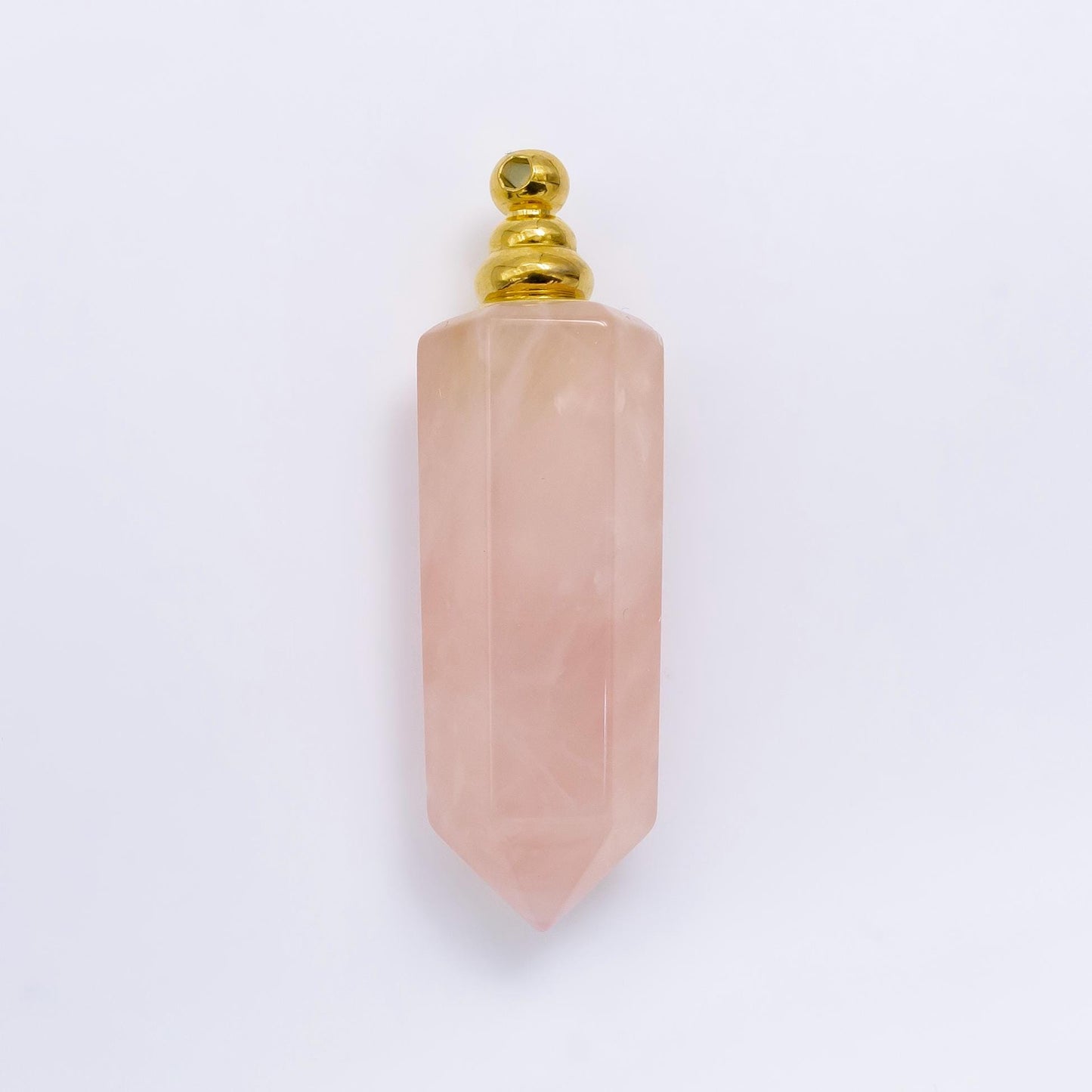 Crystal vial necklace Charm Aventurine Rose Quartz Purple Amethyst Energy Amulet gemstone necklace, perfume necklace Pendant