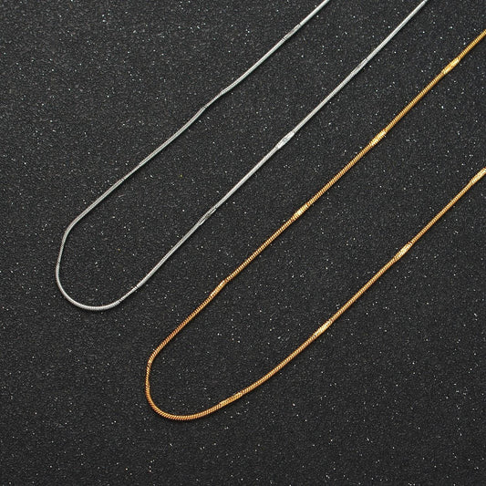 19.7 Inch Snake Chain Stainless Steel Necklace in Gold & Silver | WA-2594 WA2595