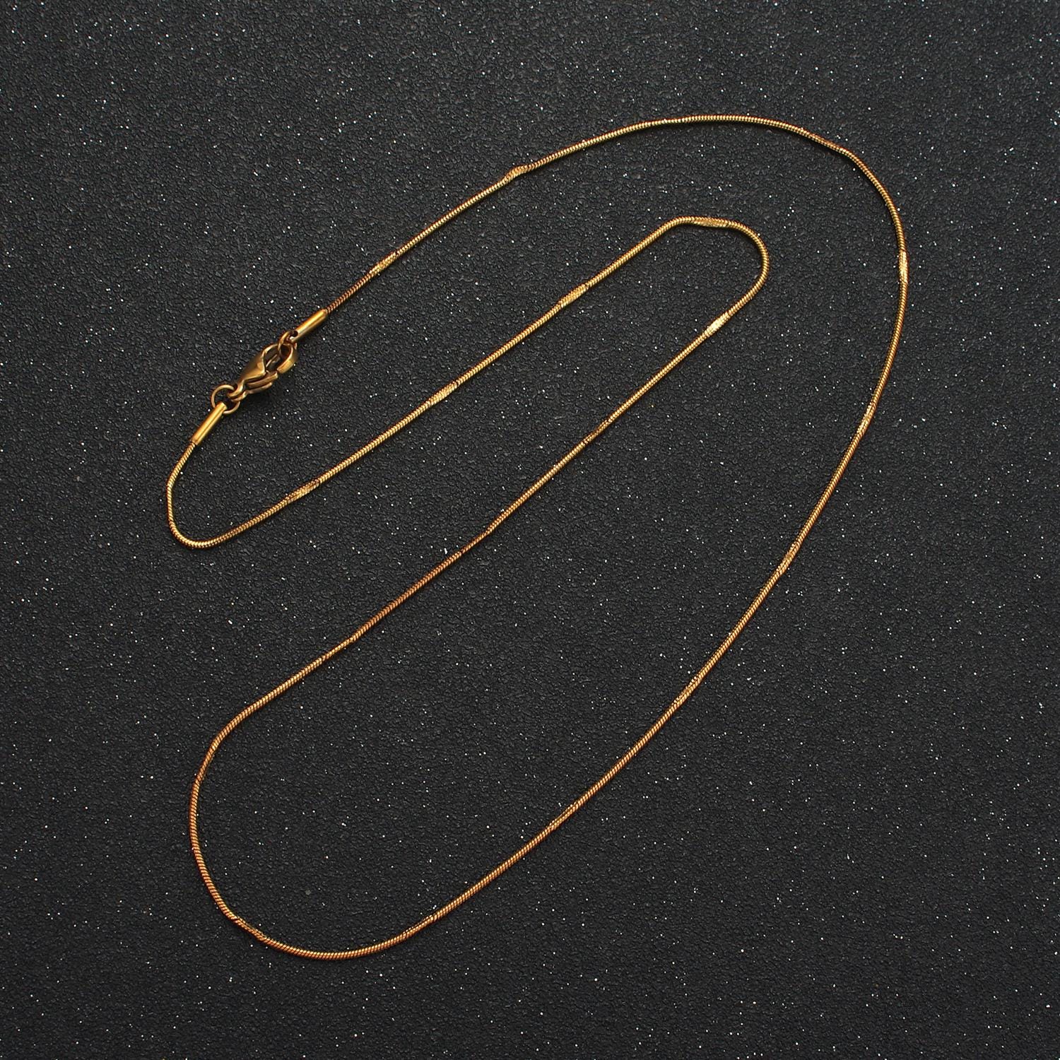 19.7 Inch Snake Chain Stainless Steel Necklace in Gold & Silver | WA-2594 WA2595