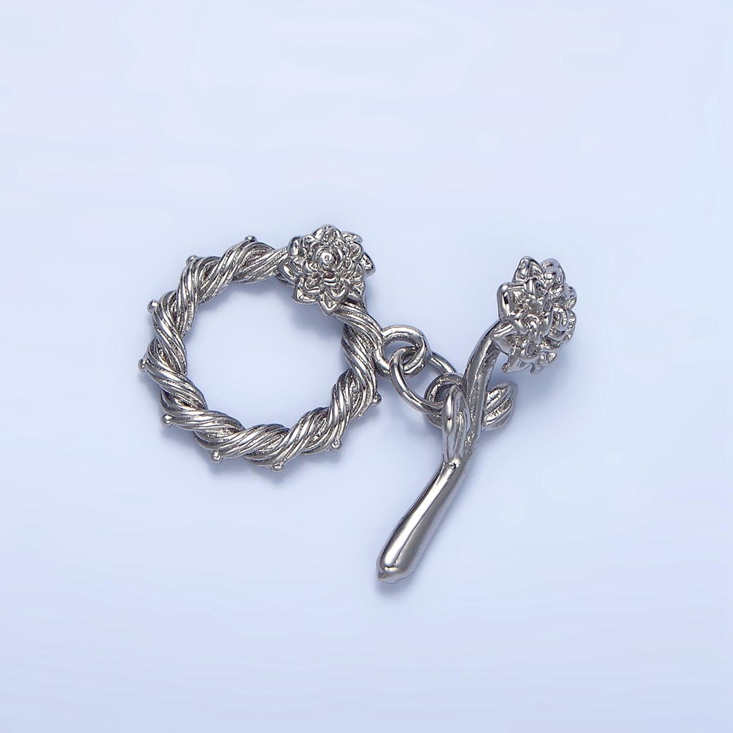 Roses and Vines Toggle Clasp Gold Filled Silver & Gold Findings | Z-995