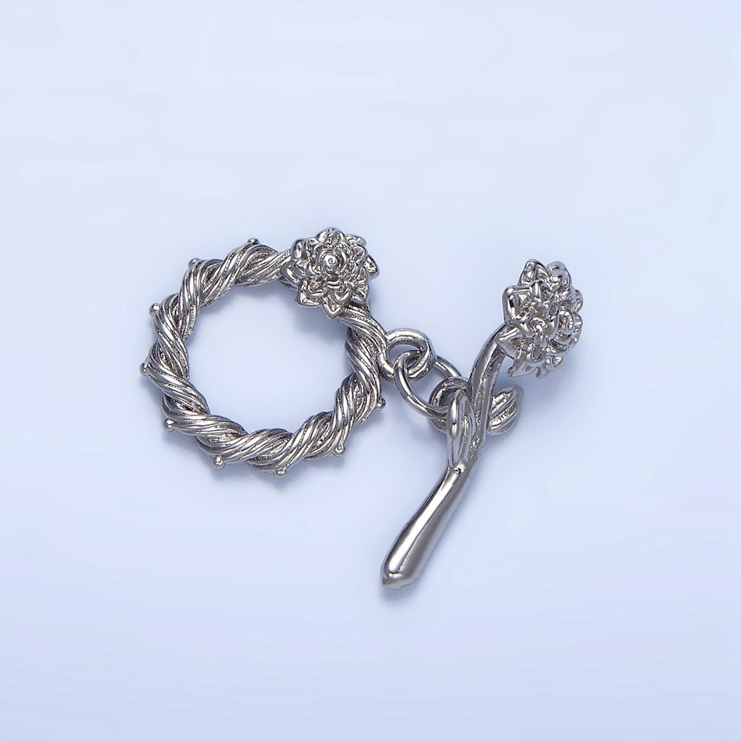 Roses and Vines Toggle Clasp Gold Filled Silver & Gold Findings | Z-995