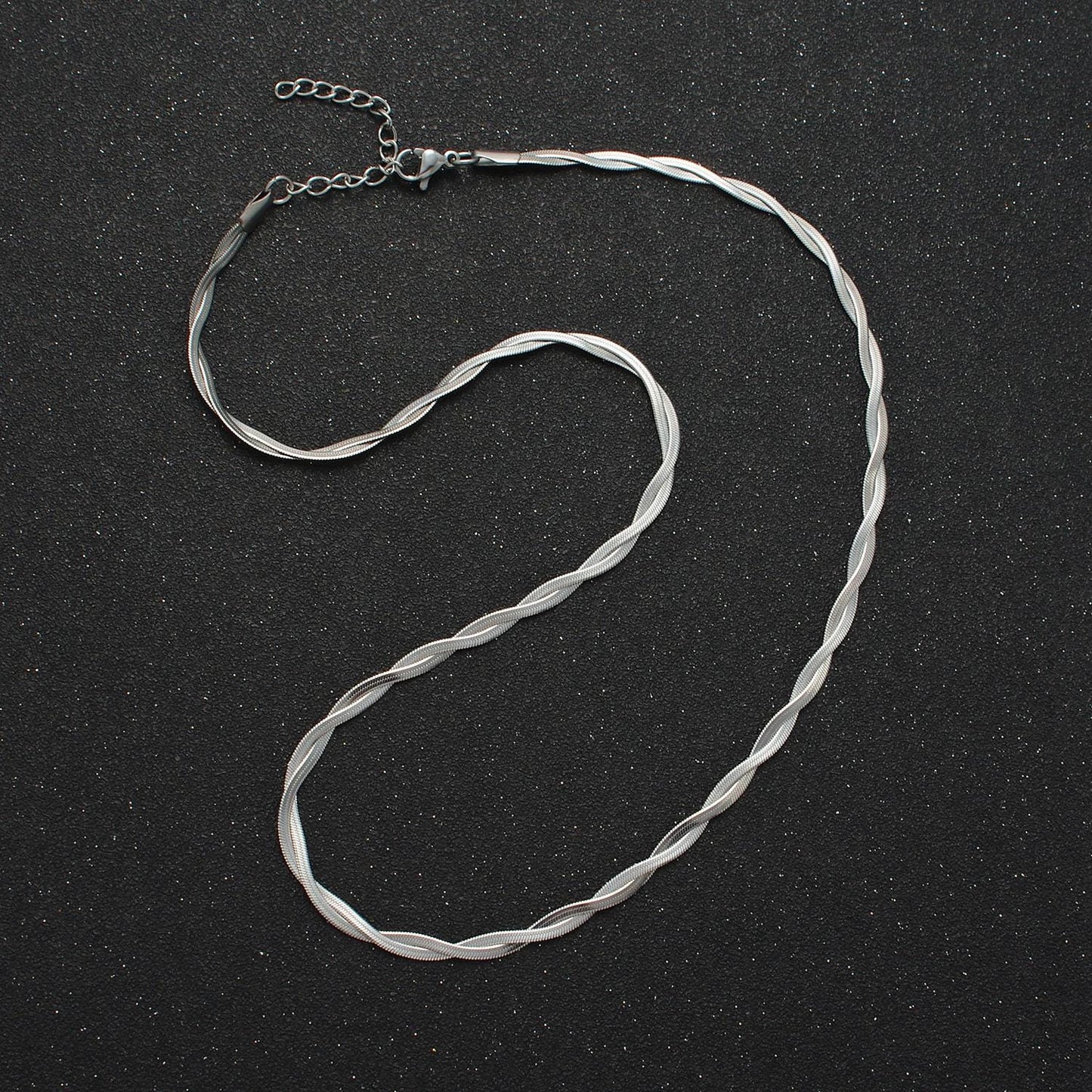 18 Inch Braided Herringbone Chain Mix Metal Chain Stainless Steel Necklace in Mixed Metal & Silver | WA-2614 WA-2615