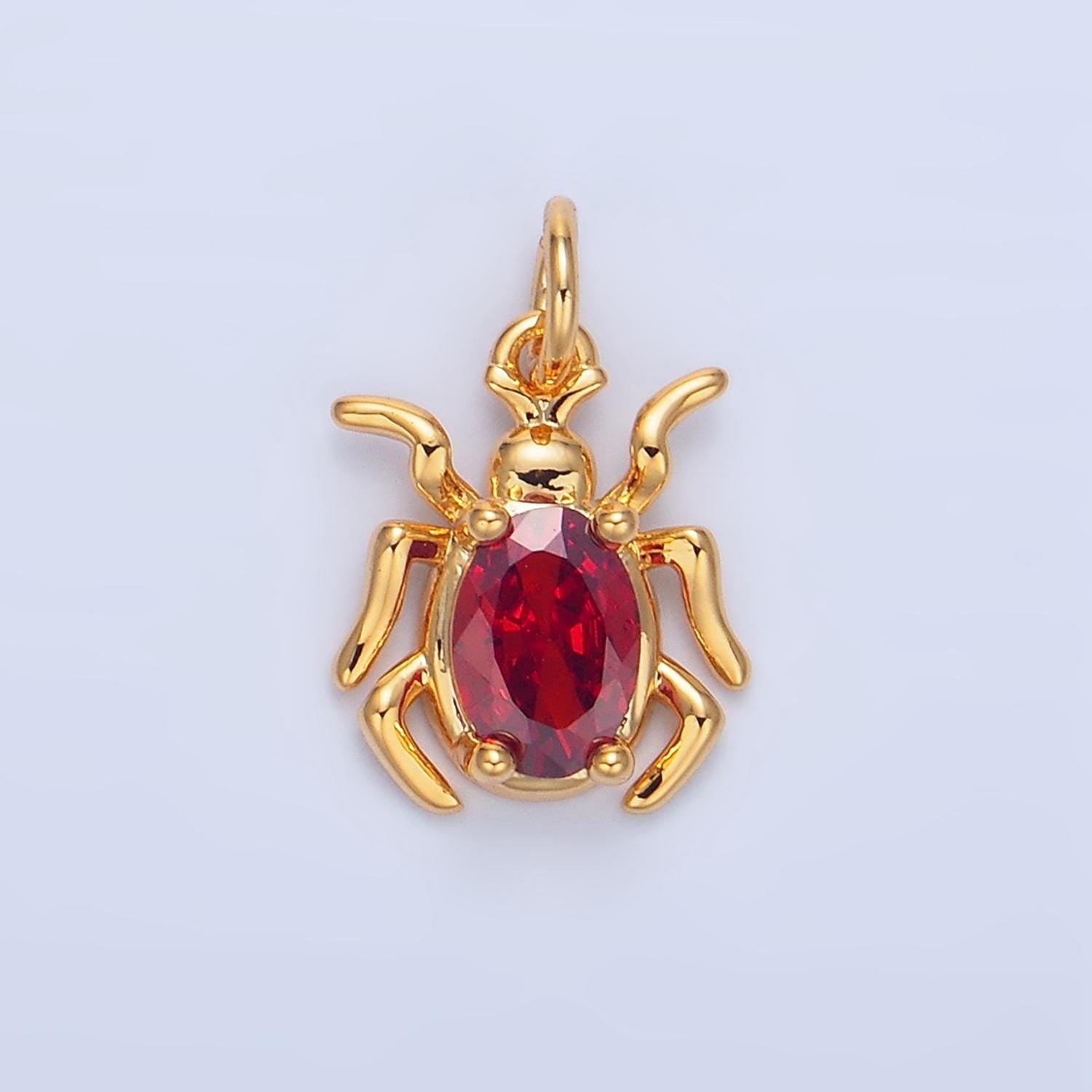 CZ Green, Black, Red 24k Gold Filled Spider Insect Animal Charm | X-902 - X-904