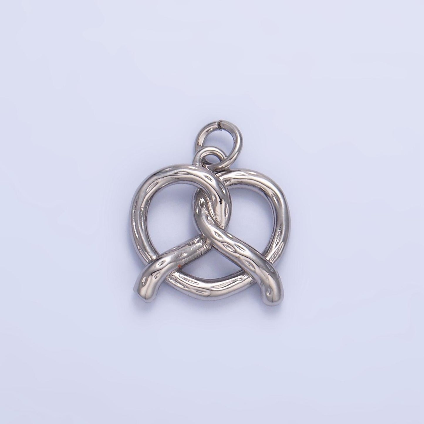 Minimalist Small 3D Pretzel Pastry 24K Gold Filled Food Charm in Gold & Silver | W-105