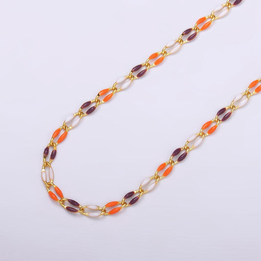 Limited Edition Halloween Enamel Chain for Jewelry Making Supply Permanent Jewelry Seasonal Chain Bracelet Necklace Dainty Chain by yard