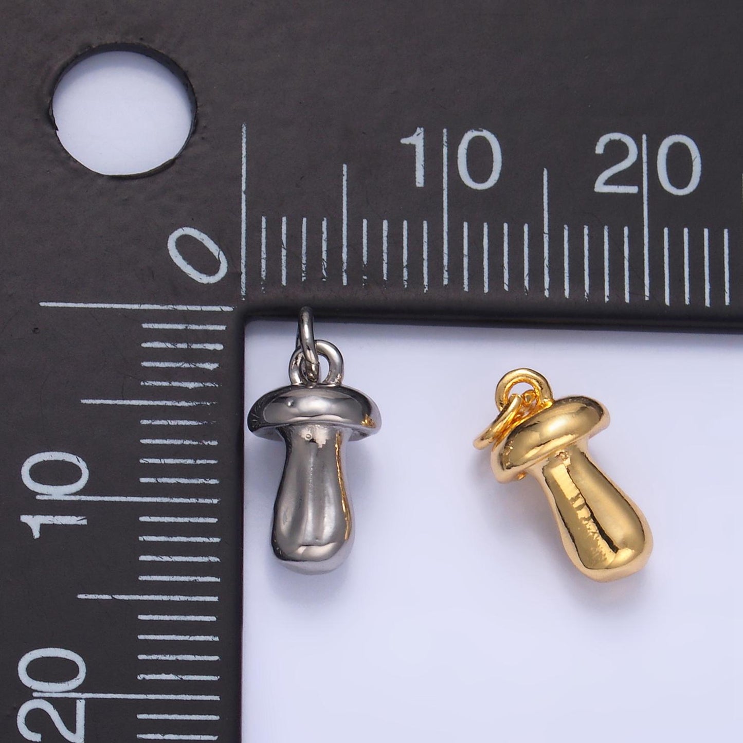 Mini Gold Mushroom Charm Small Unique Magic Mushroom Pendant Jewelry Gift Idea for Bracelet Necklace Earring Component DIY Jewelry W133