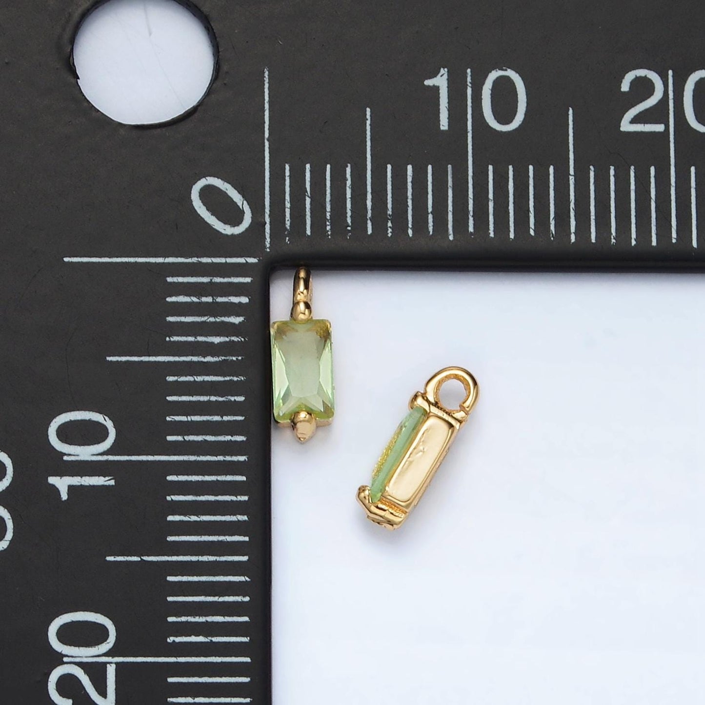 24K Gold Filled Clear Baguette CZ Bezel Add-On Charm | W145