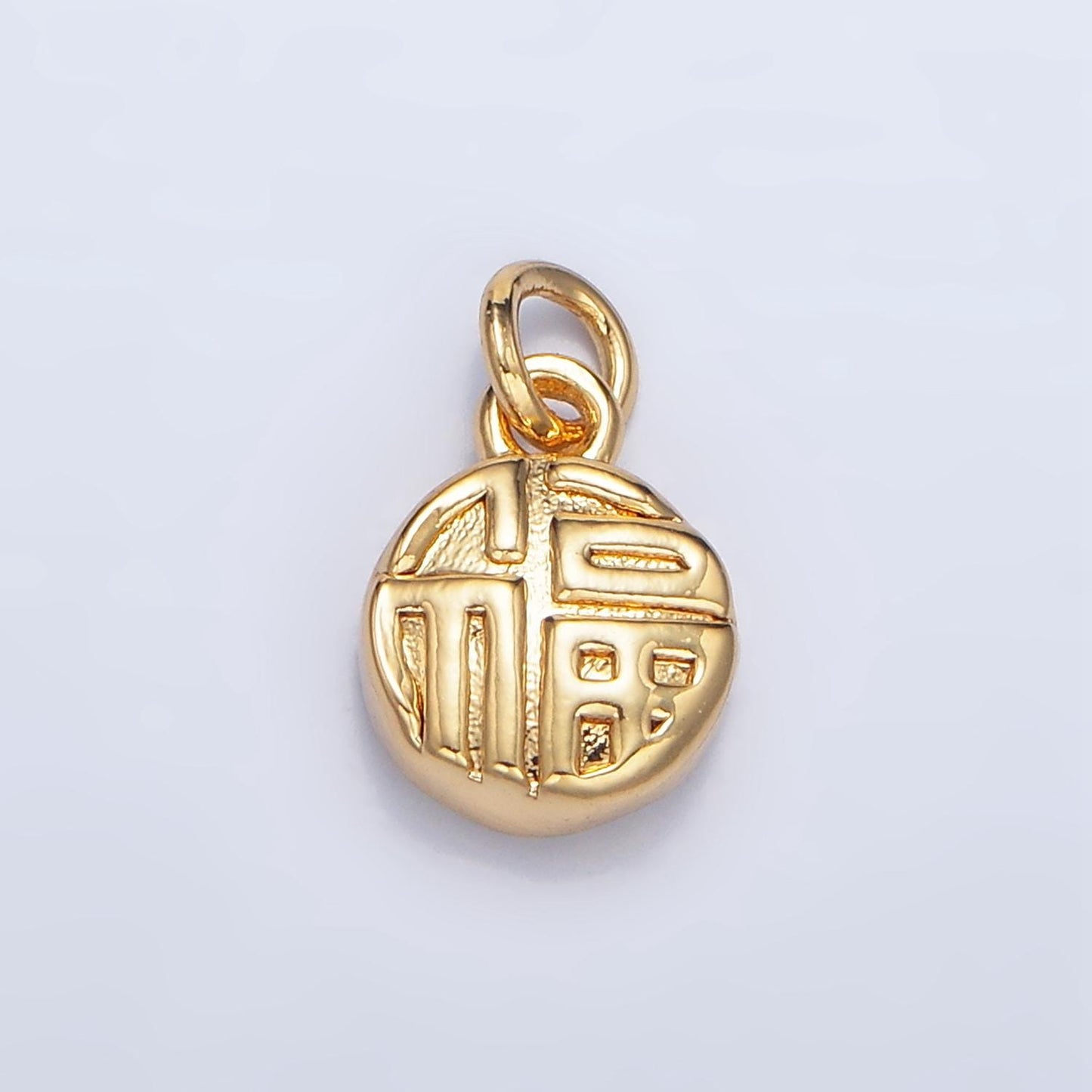 Mini 24k Gold Filled Chinese Coin Charm for Blessing Lucky Jewelry Asian Coin Pendant | W014