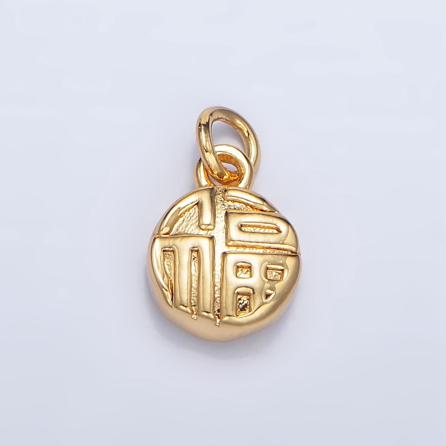 Mini 24k Gold Filled Chinese Coin Charm for Blessing Lucky Jewelry Asian Coin Pendant | W014