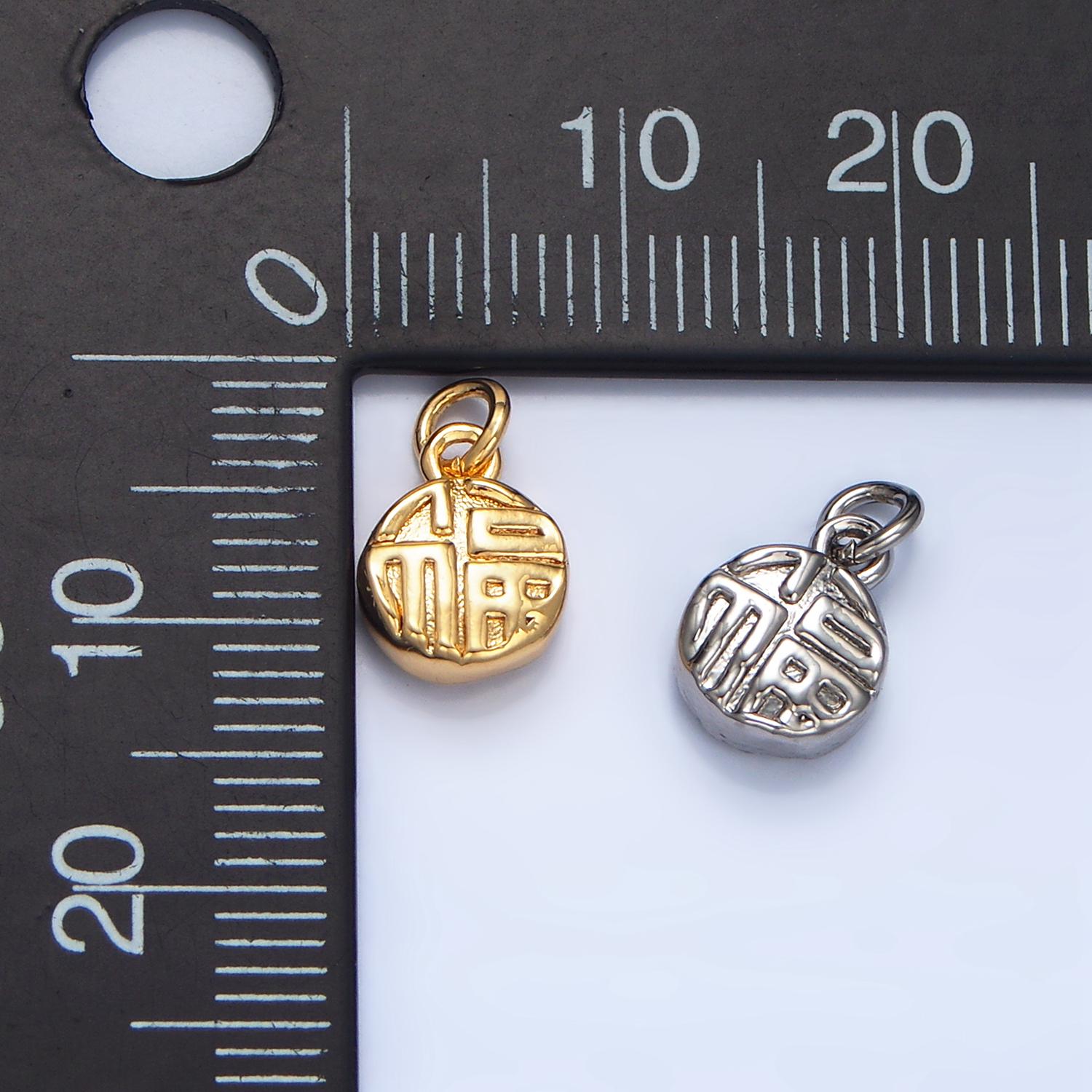 Mini 24k Gold Filled Chinese Coin Charm for Blessing Lucky Jewelry Asian Coin Pendant | W014