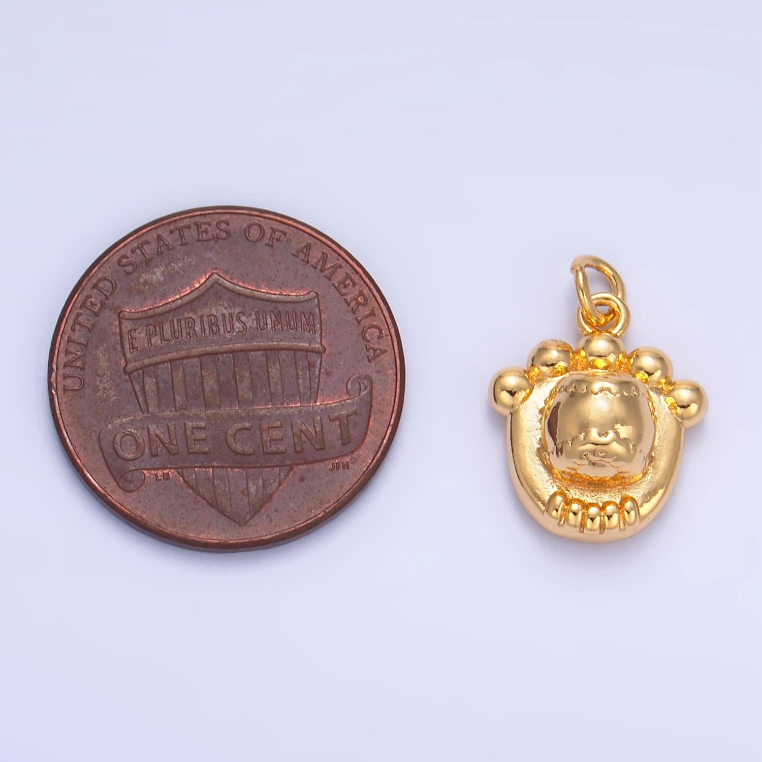 Minimalist Baseball Glove 24K Gold Filled Sports Charm for Jewelry Making Supply | W-132