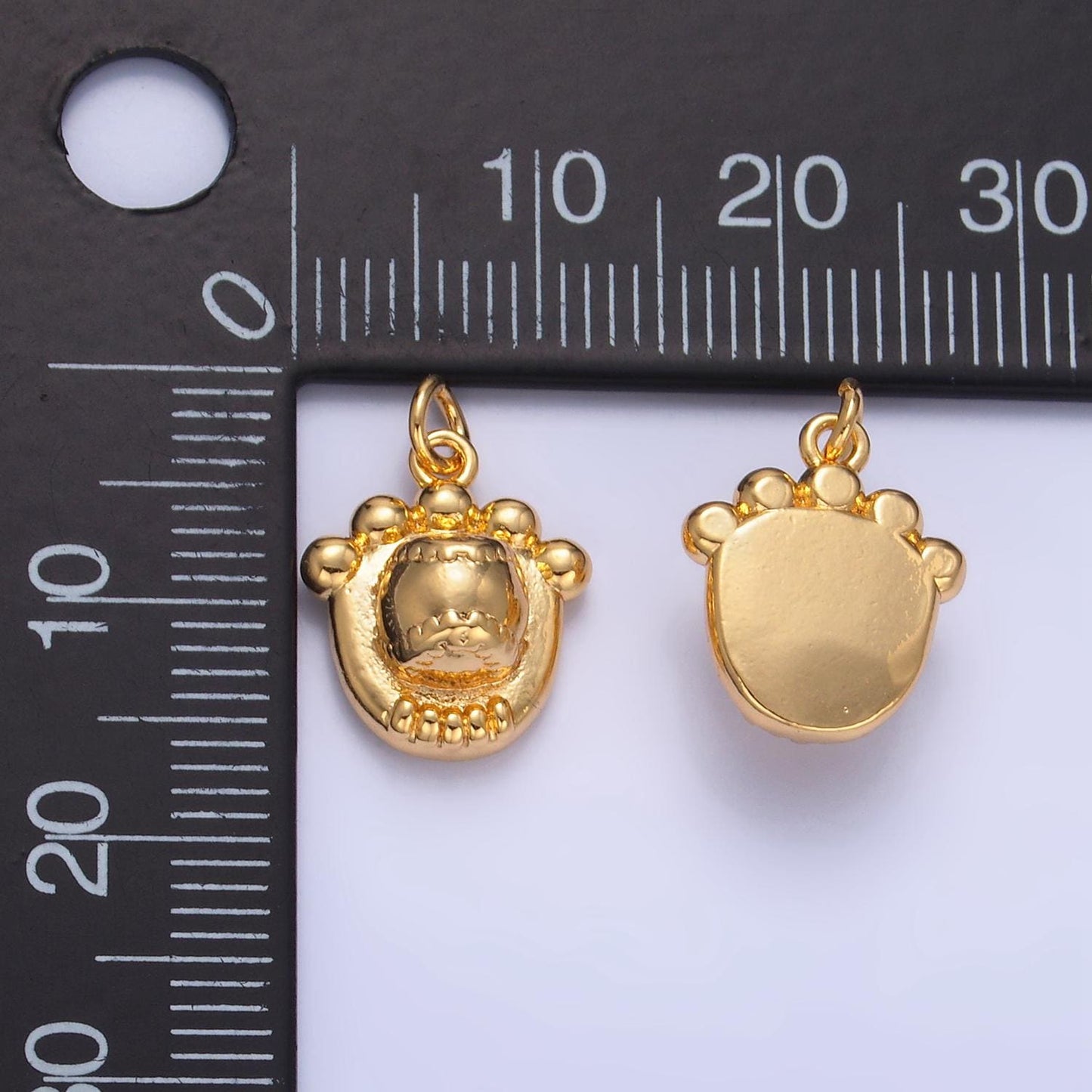 Minimalist Baseball Glove 24K Gold Filled Sports Charm for Jewelry Making Supply | W-132