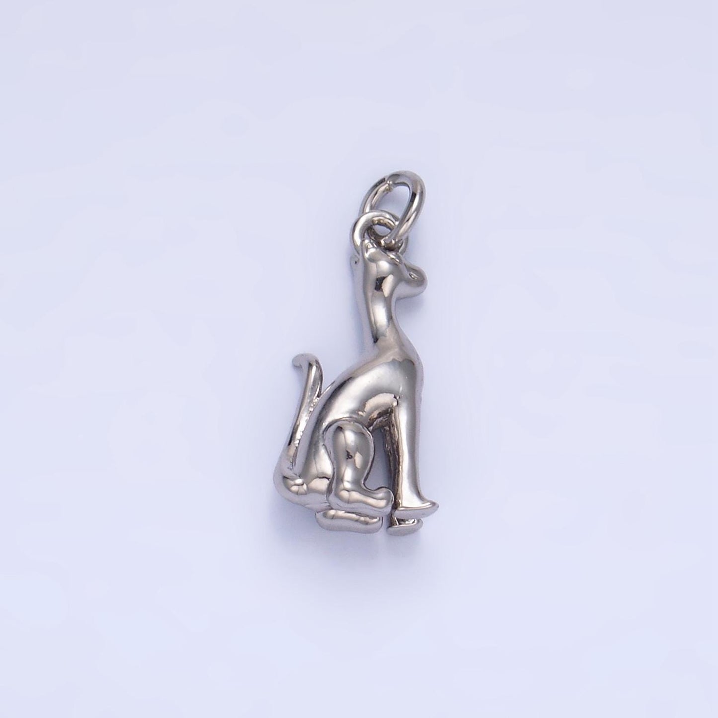 Mini Gold Guard Dog Charm Silver Security Doggie Pendant W207