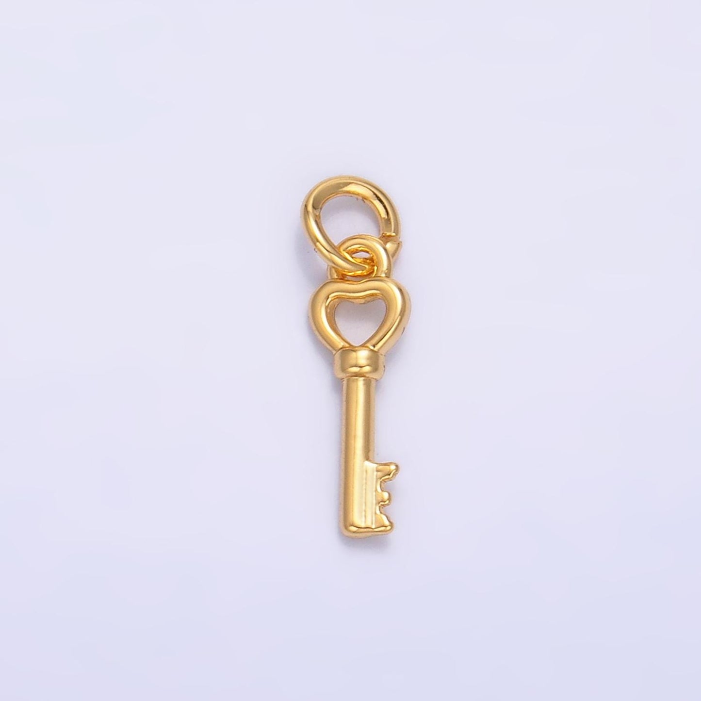 Mini Heart Lock 24K Gold Filled Key Lock Charm in Gold & Silver | W208