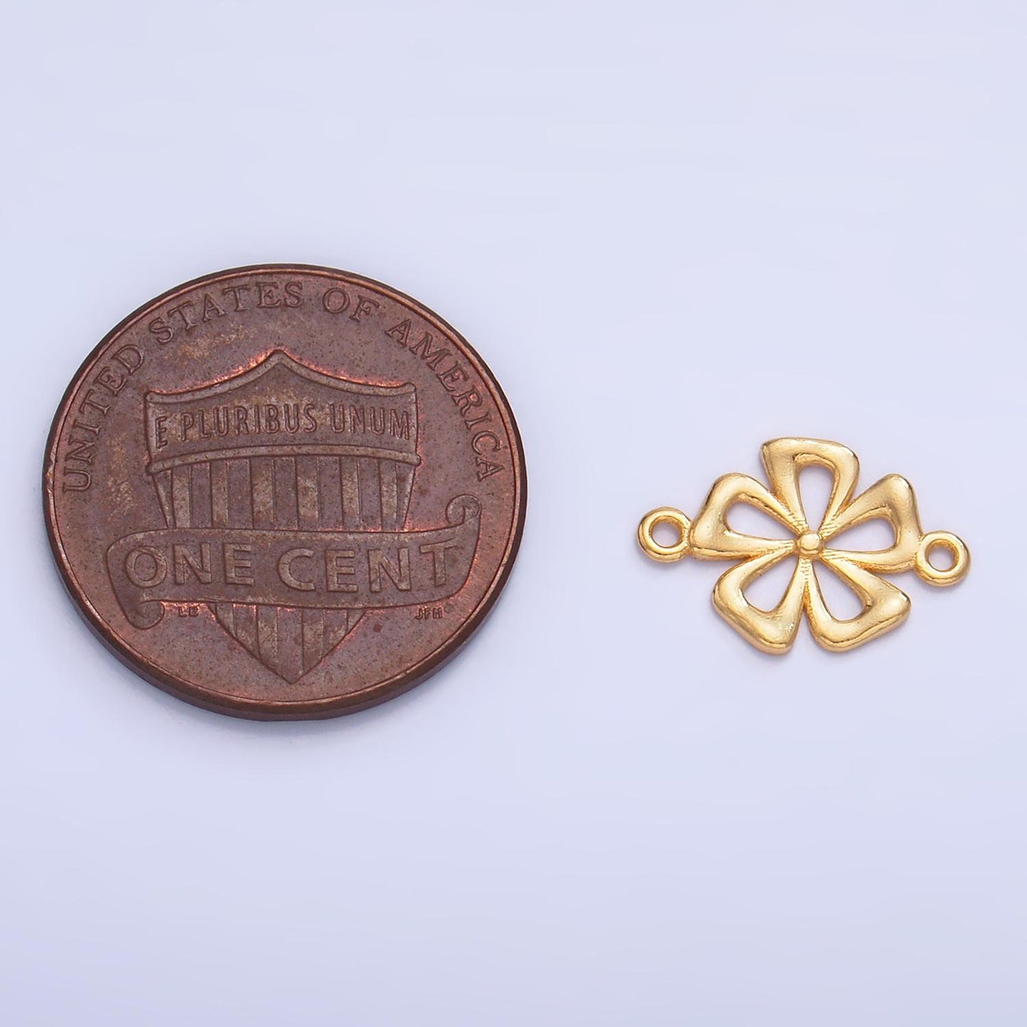 Mini S925 Sterling Silver Flower Charm Connector Minimalist Gold Vermeil Hibiscus Link Connector | SL-520