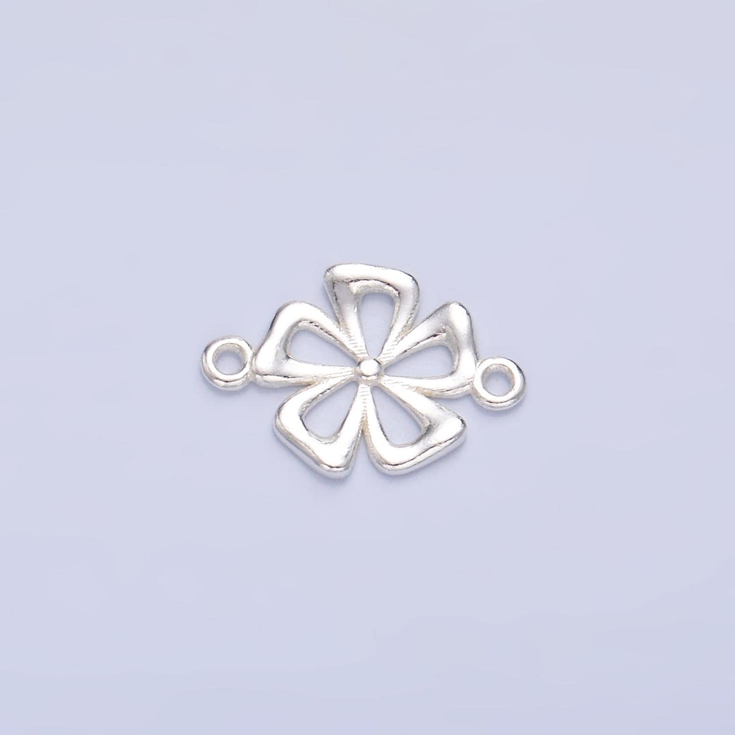 Mini S925 Sterling Silver Flower Charm Connector Minimalist Gold Vermeil Hibiscus Link Connector | SL-520