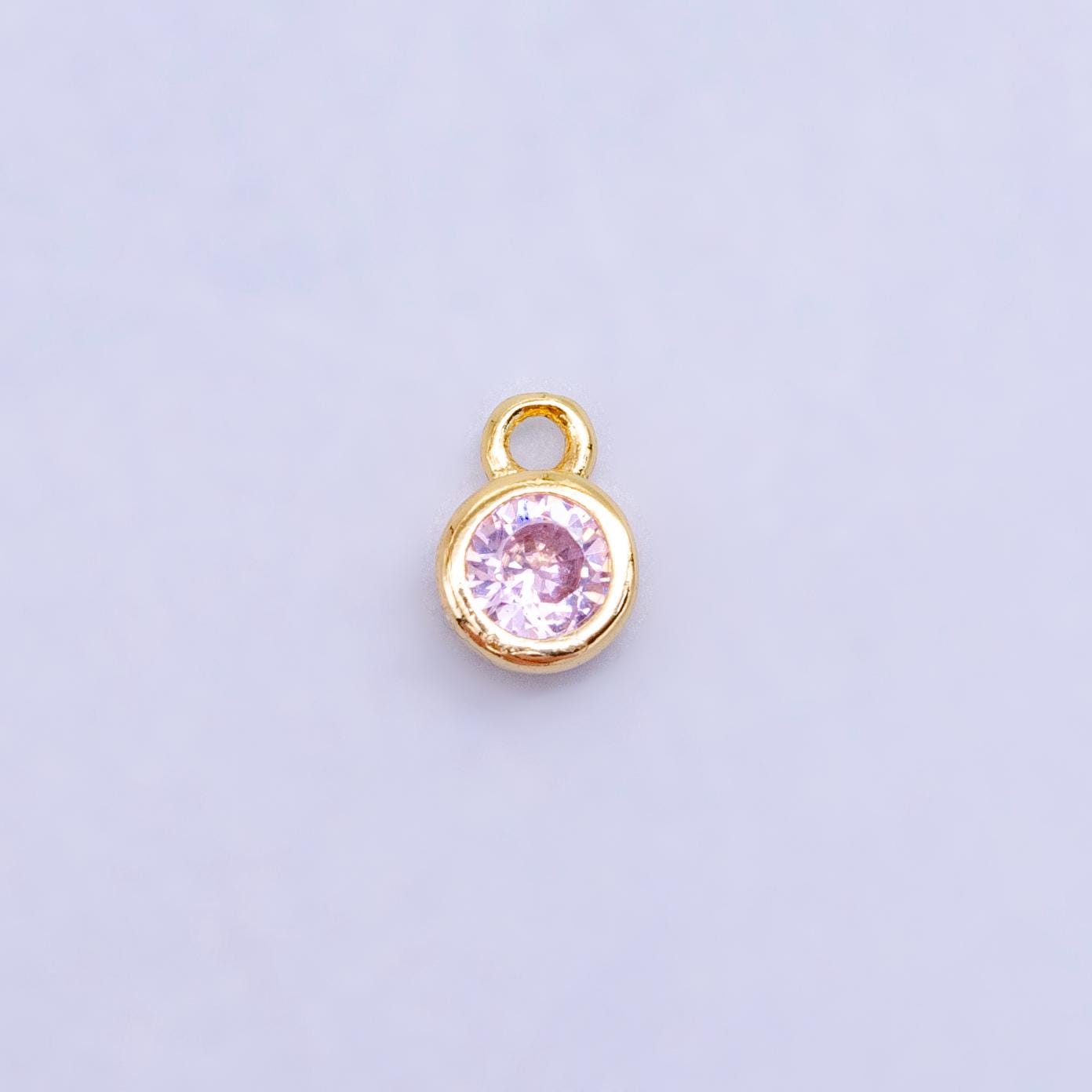 Mini Green Red Pink Yellow Clear Tiny heart Charm 14k gold Filled cz Heart zirconia for Bracelet Necklace Earring Component W141