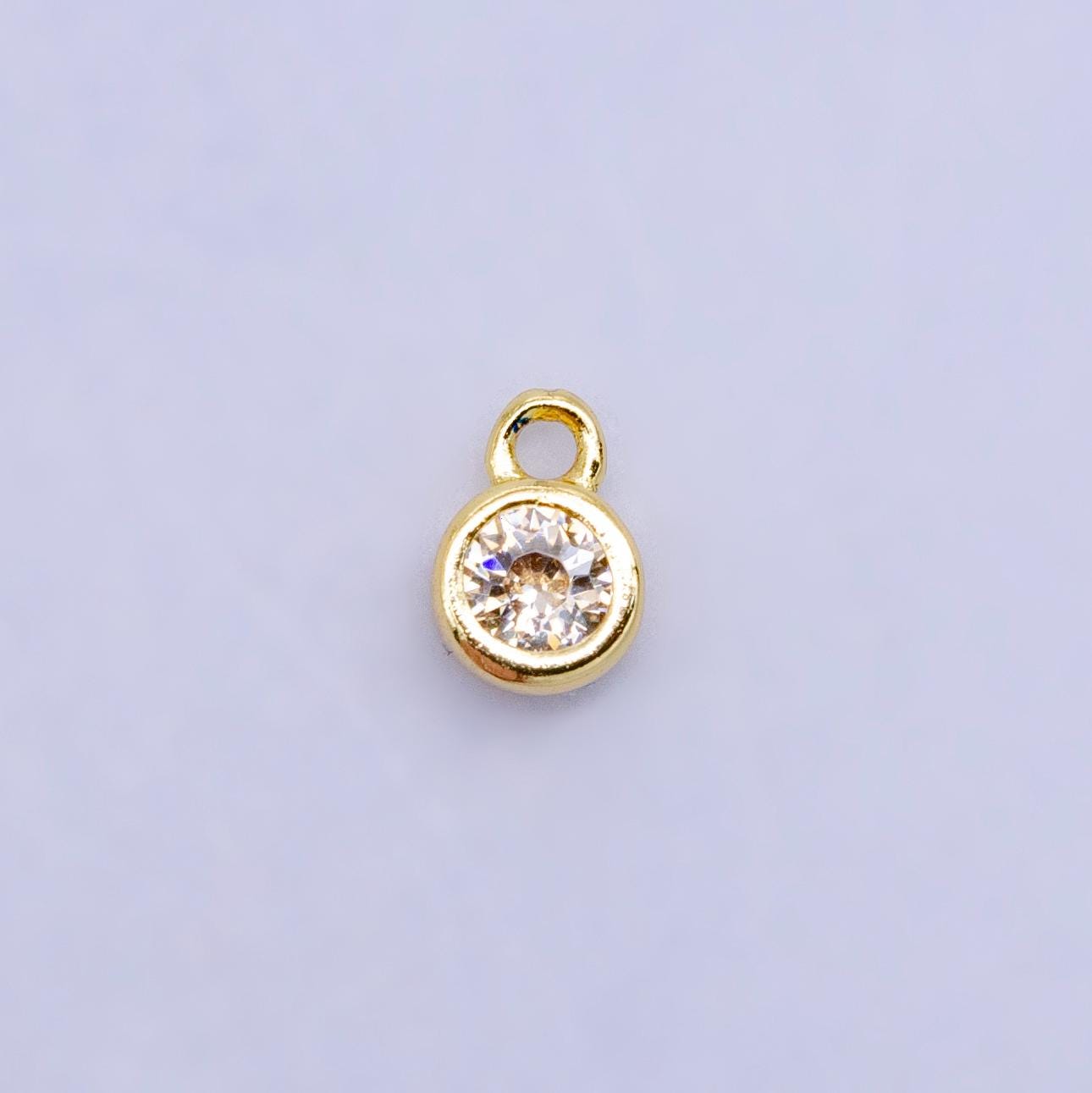 Mini Green Red Pink Yellow Clear Tiny heart Charm 14k gold Filled cz Heart zirconia for Bracelet Necklace Earring Component W141