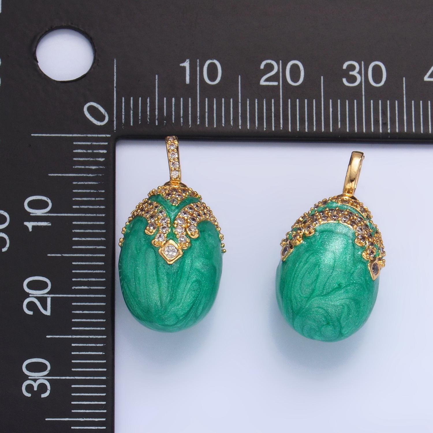 CZ Micro Paved 24K Gold Filled Turquoise Solitaire Pendant | AA-1015