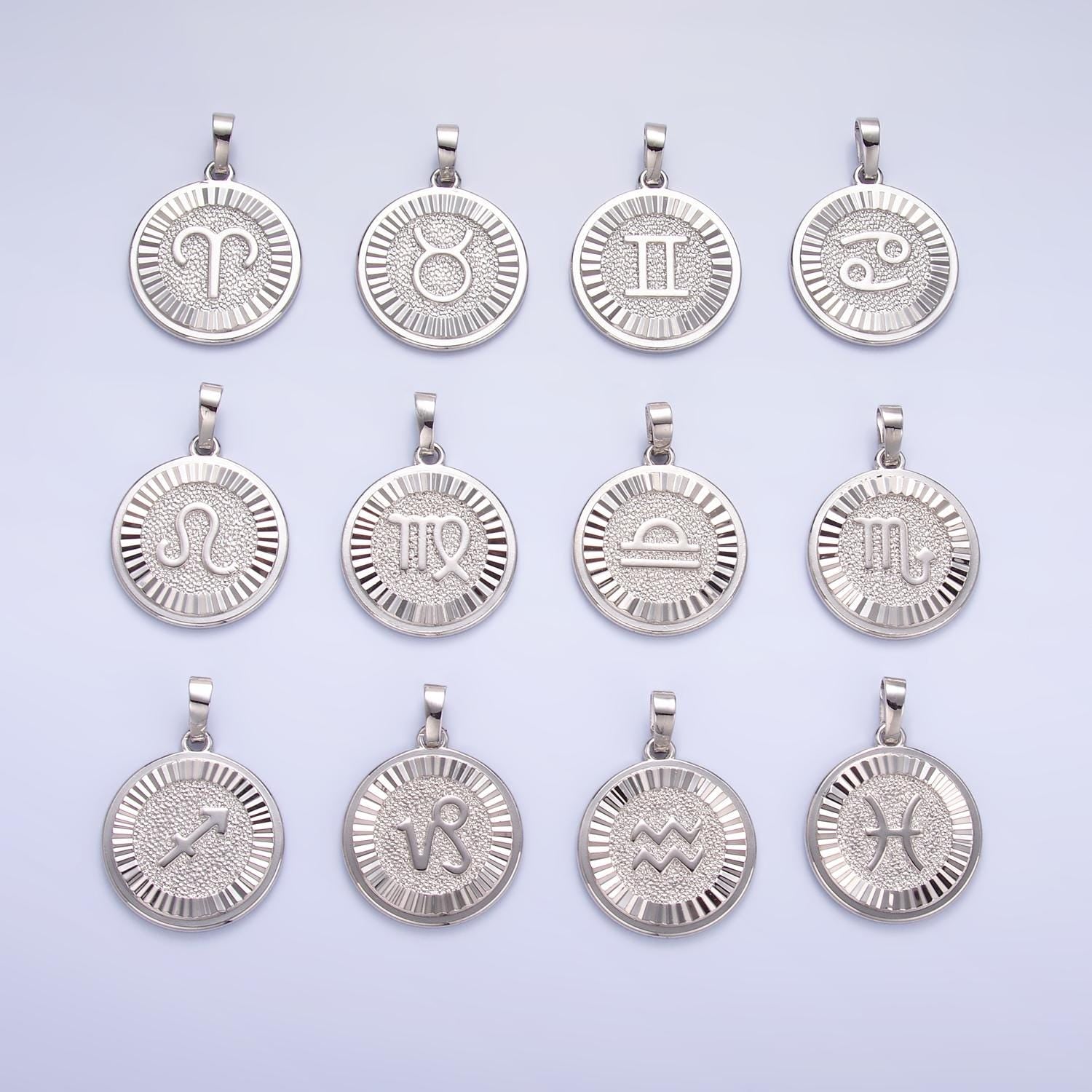 Silver Constellation Charms, Zodiac Star Symbol, Horoscope Charm, Gold Astrological Pendant Medallion Minimalist Jewelry A1301-A1306