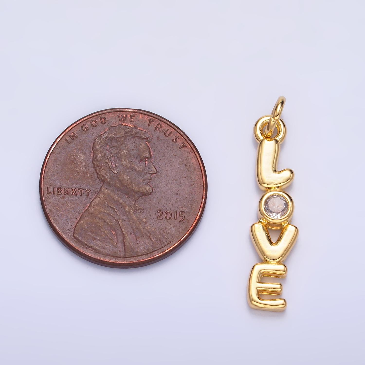 Dainty Gold Love Charm for Bracelet Necklace Earring Component Diy Jewelry Making Supply Word Charm Minimalist Jewelry Valentine Gift W124
