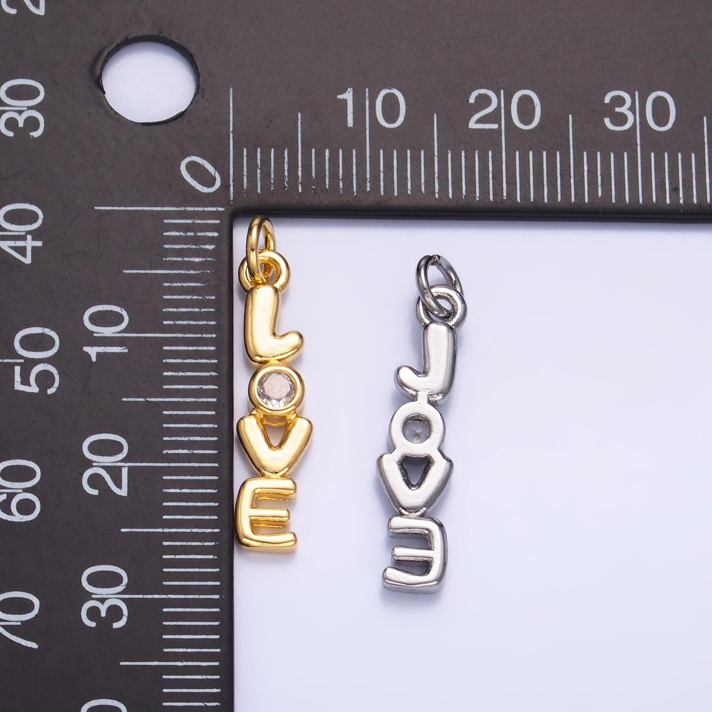 Dainty Gold Love Charm for Bracelet Necklace Earring Component Diy Jewelry Making Supply Word Charm Minimalist Jewelry Valentine Gift W124