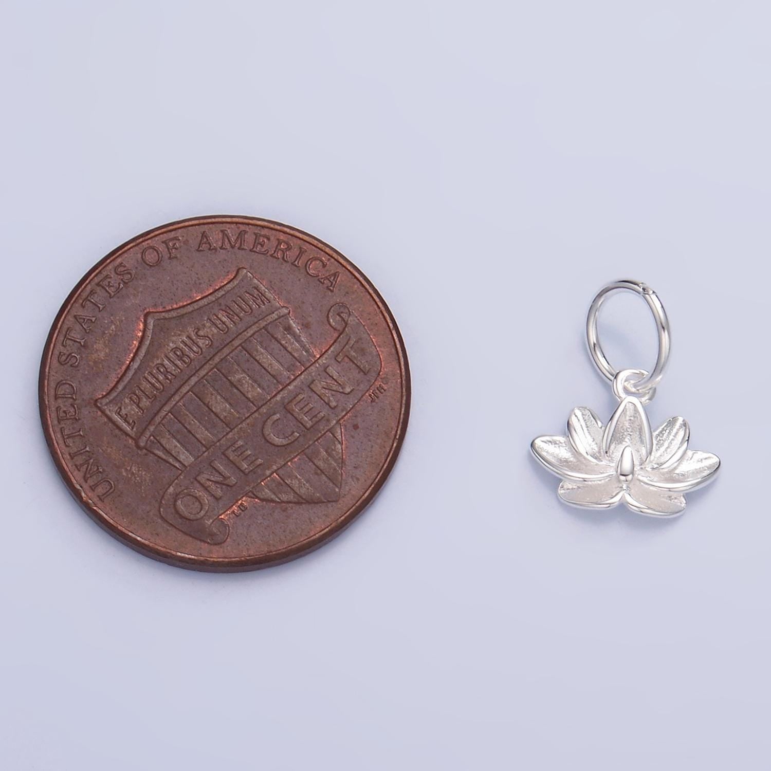 Mini S295 Sterling Silver Lotus Charms Silver Flower Charms for Yoga Meditation bracelet Necklace Earring Component SL519