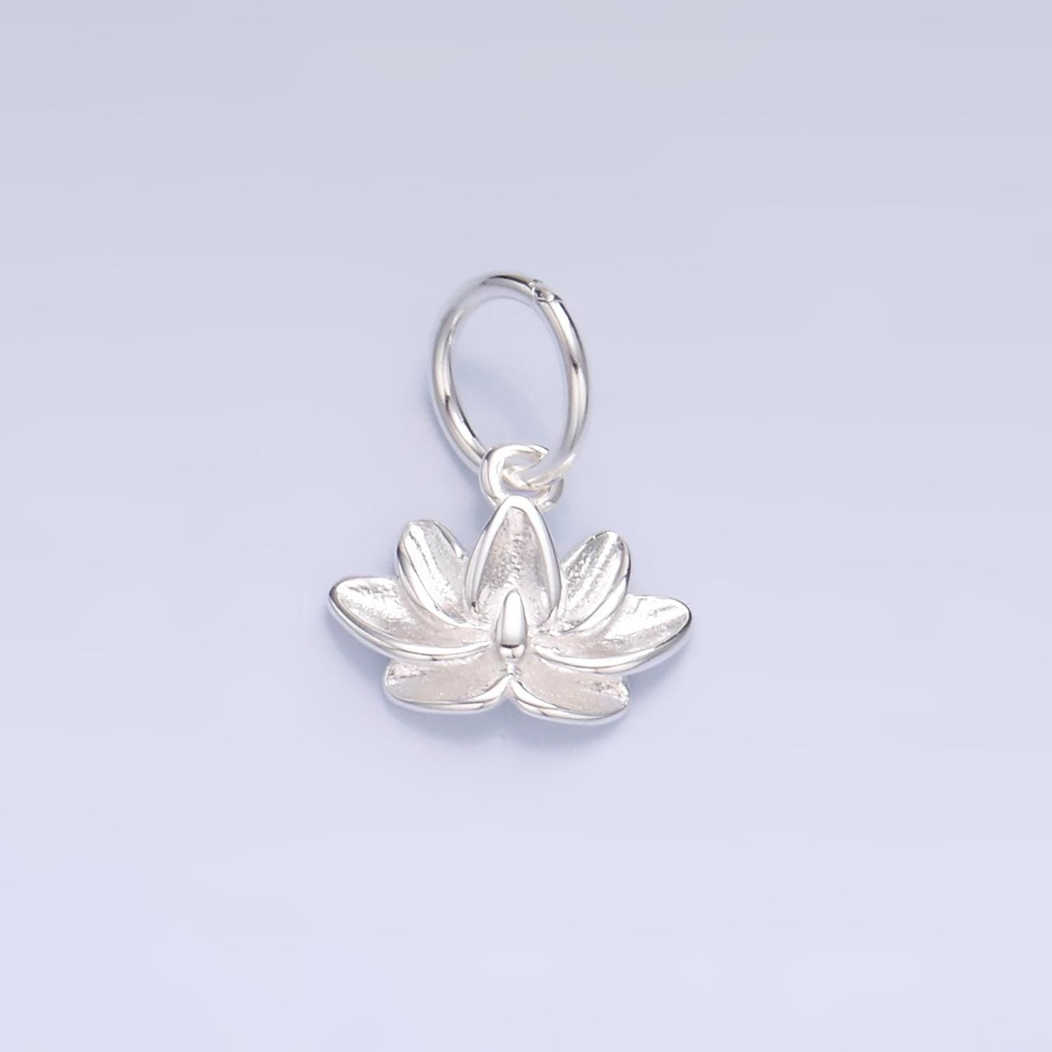 Mini S295 Sterling Silver Lotus Charms Silver Flower Charms for Yoga Meditation bracelet Necklace Earring Component SL519