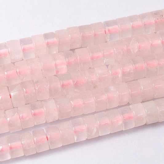 Gemstone Pink Rose Quartz Heishi Discs Beads 4.5 x 2.5 mm Beads for bracelet Necklace Component WA2695