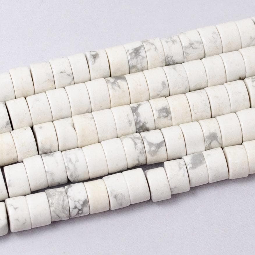 Natural Gemstone White Howlite Heishi Gemstone Heishi Discs Beads 4.5 x 2.5 mm Beads for bracelet Necklace Component WA2699