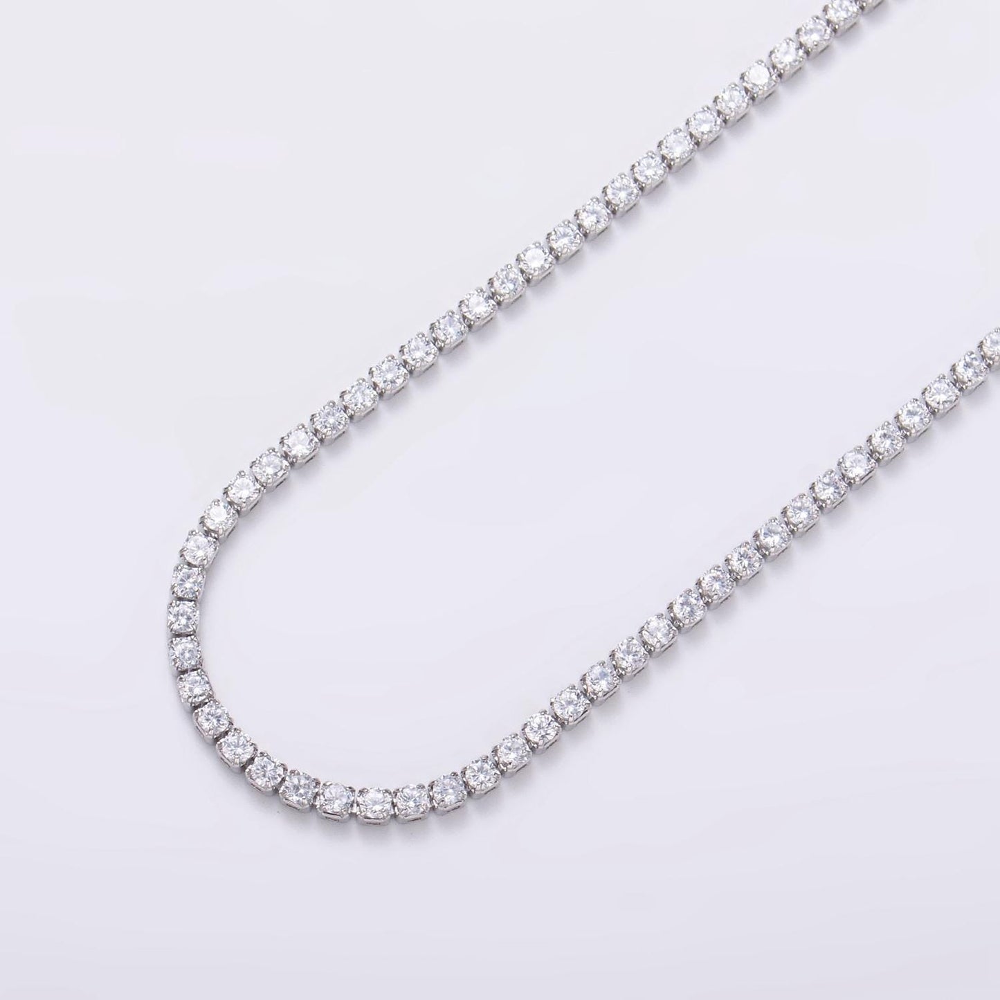 2.0mm Width Beaded Cubic Zirconia CZ 24K Gold Filled Tennis Chain, Wholesale Bulk Roll CZ Tennis Chain For Jewelry Making | ROLL-829