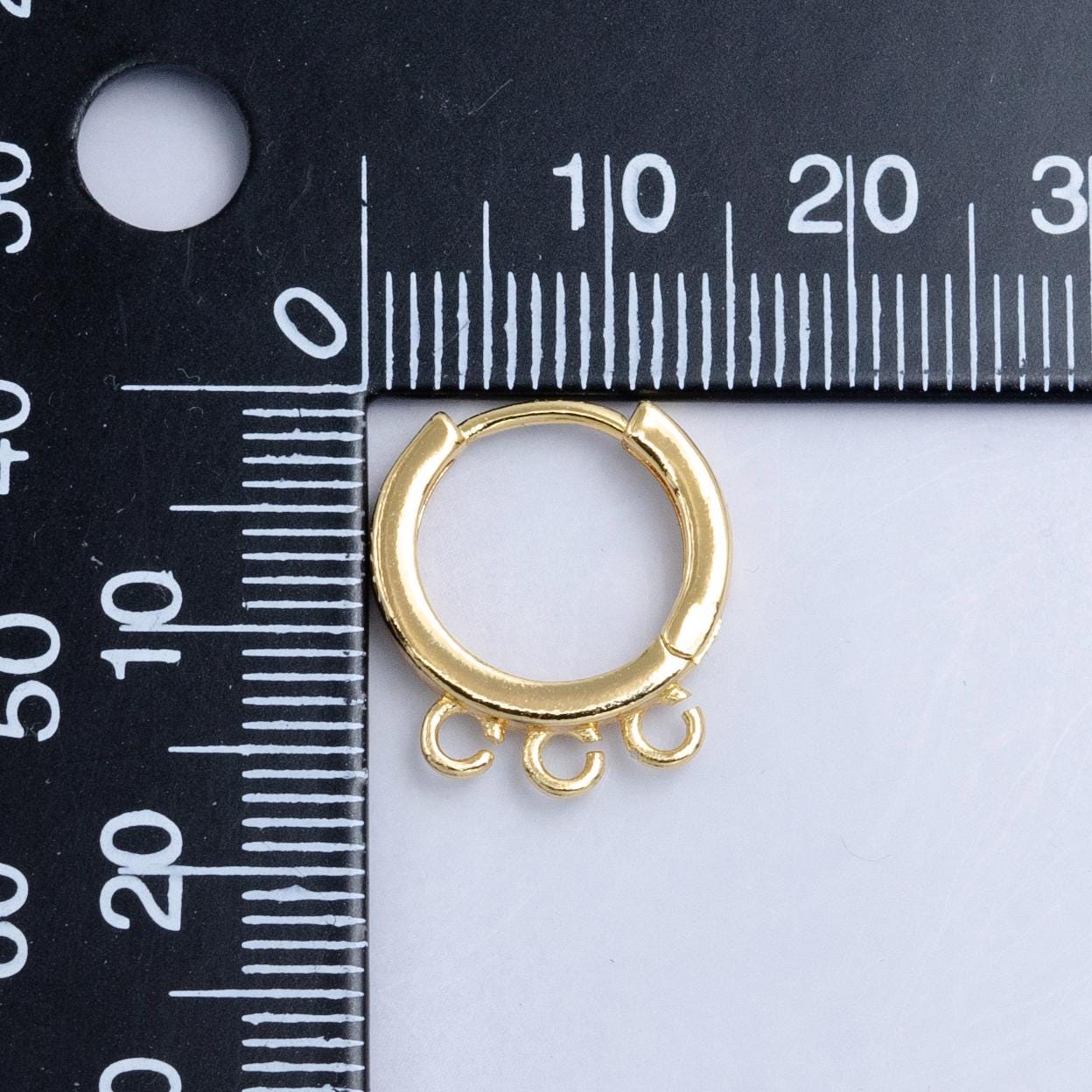 Triple Ring Add-on Thin Hoop Earring 16K Gold Filled Supply | Z-1011