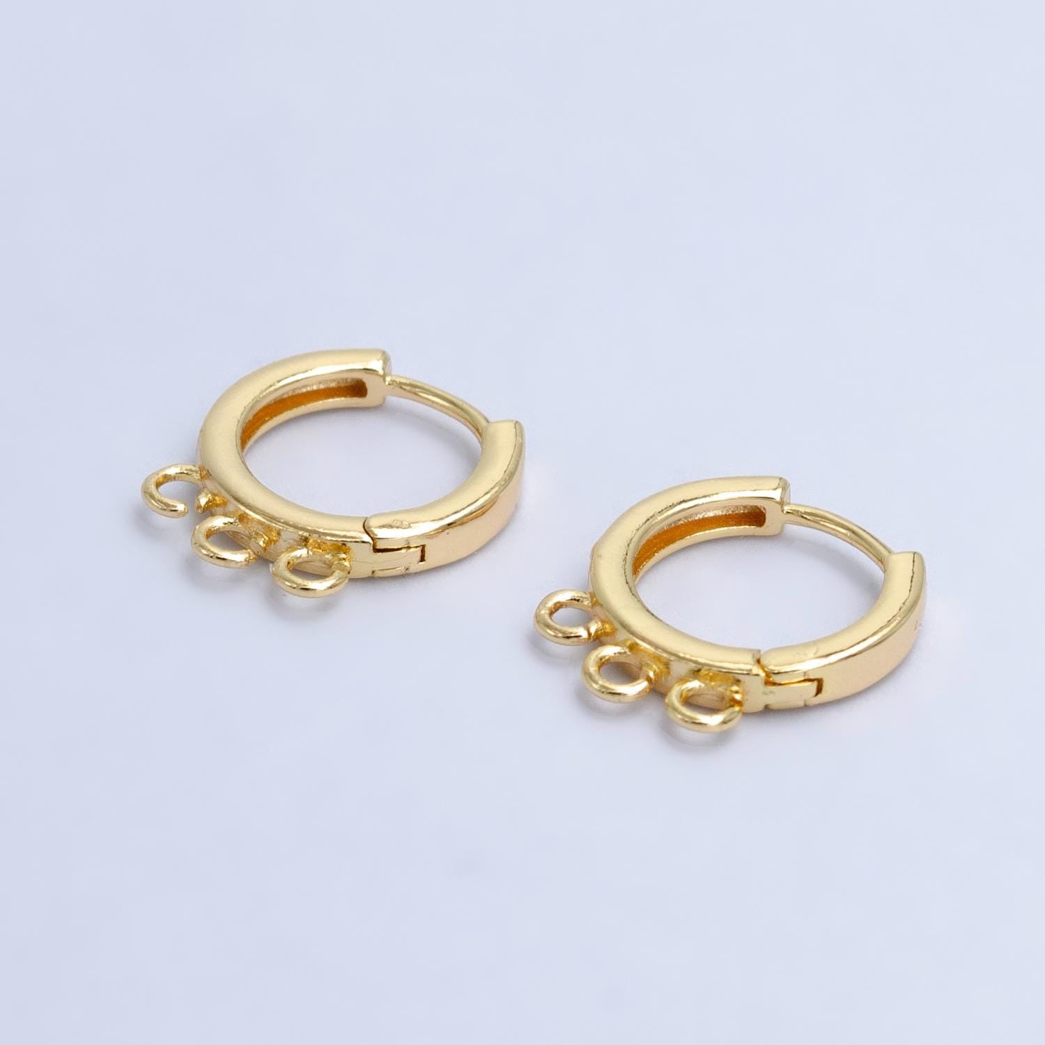 Triple Ring Add-on Thin Hoop Earring 16K Gold Filled Supply | Z-1011