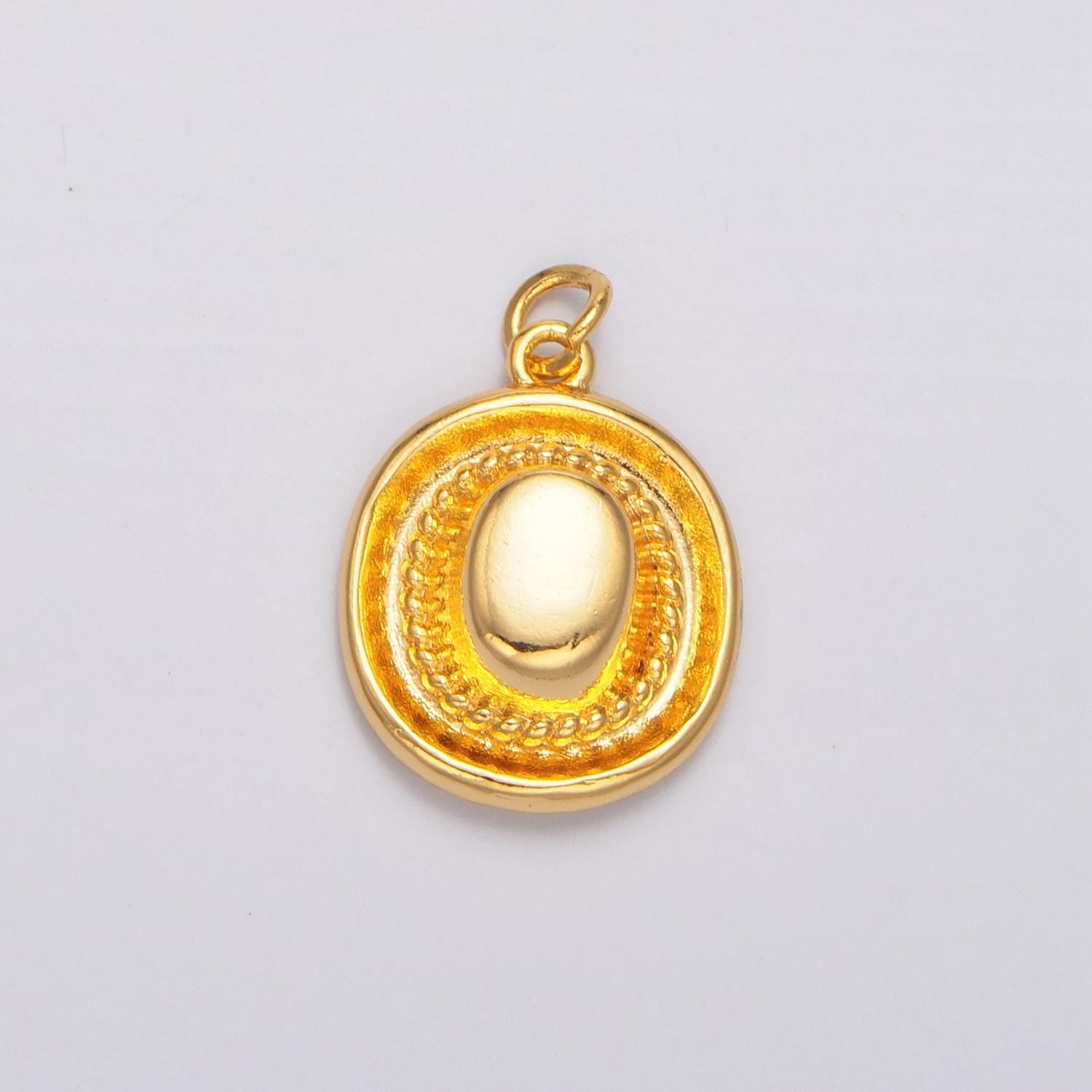 Mini Gold Cowboy Hat Charms 24K Gold Filled Cowboy Hat Pendant Charm Bracelet Necklace Supply for Jewelry Making W098