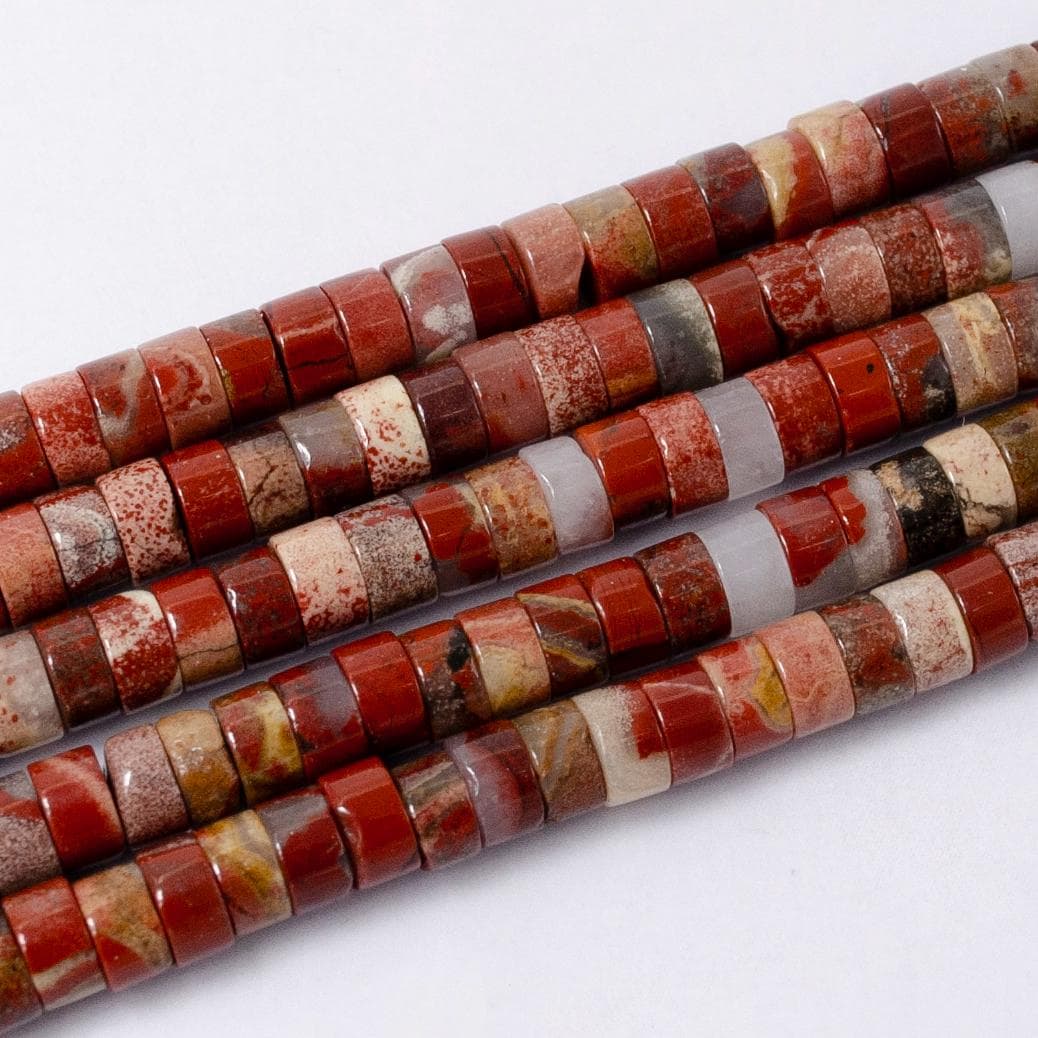 Gemstone Red Jasper Heishi Discs Beads 4.5 x 2.5 mm Beads for bracelet Necklace Component WA2704
