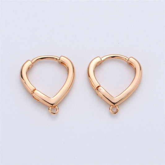 2pcs Gold Oval Easy Snap Earring with Jump Ring,Pinkygold Loops for DIY Earring Jewelry, Snap Click On Earring,Oval Shape,467,867